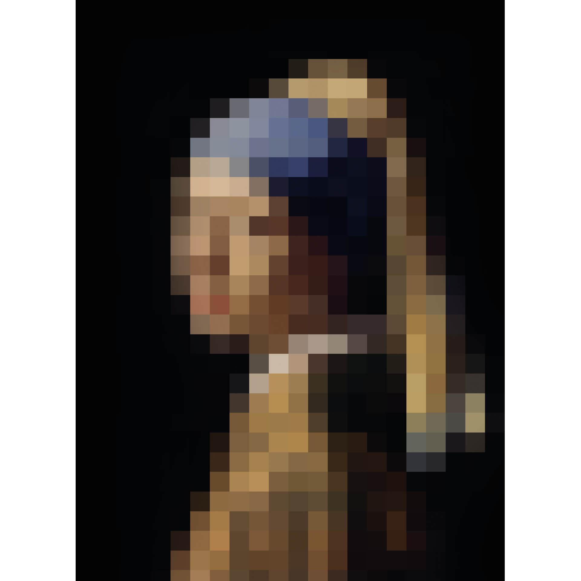 Fotobehang Meisje met de Parel Pixelart