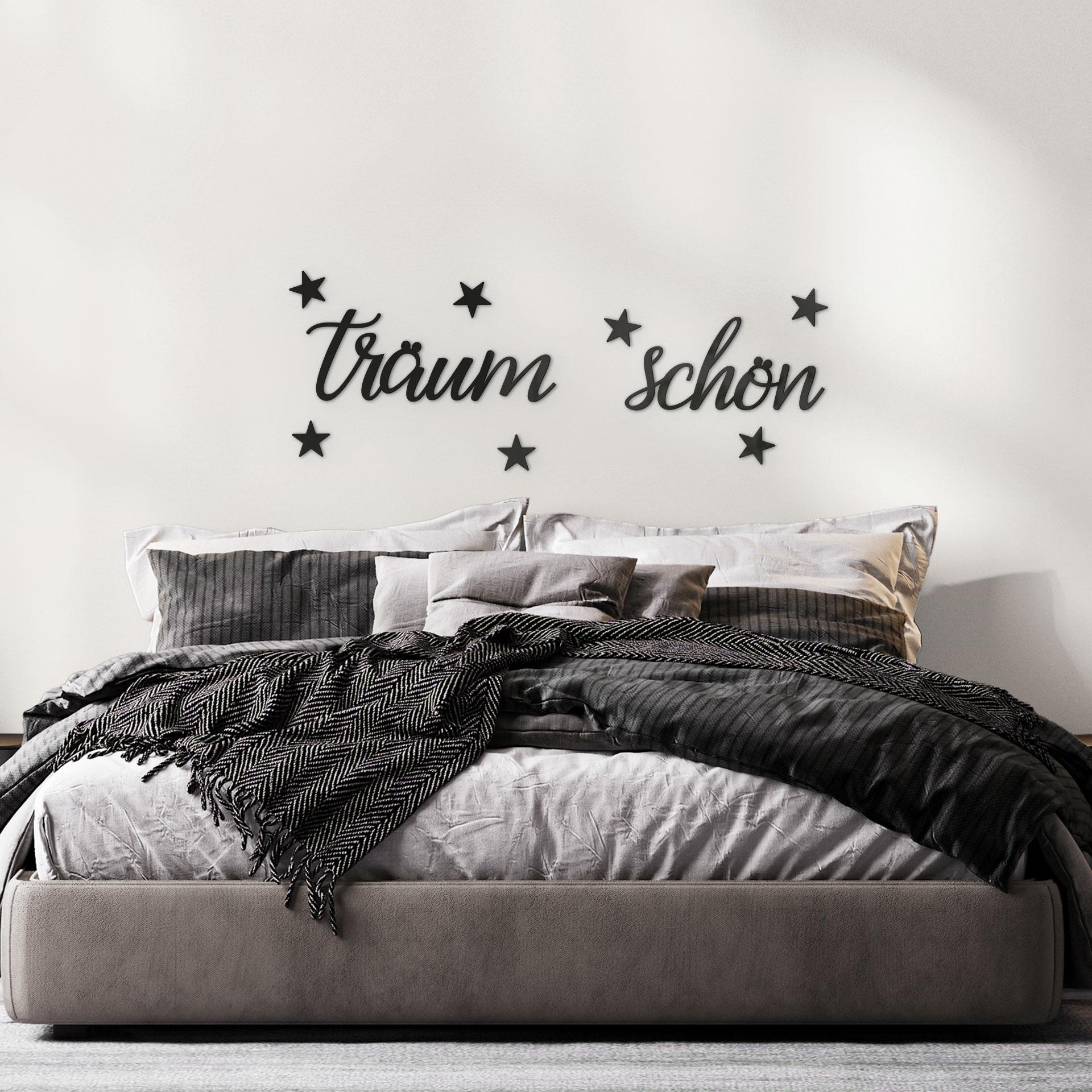 3D Schriftzug Träum Schön mit Sternen - Acryldeko