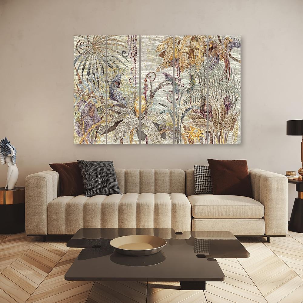 5 stykke lærredstryk Mosaikjungle