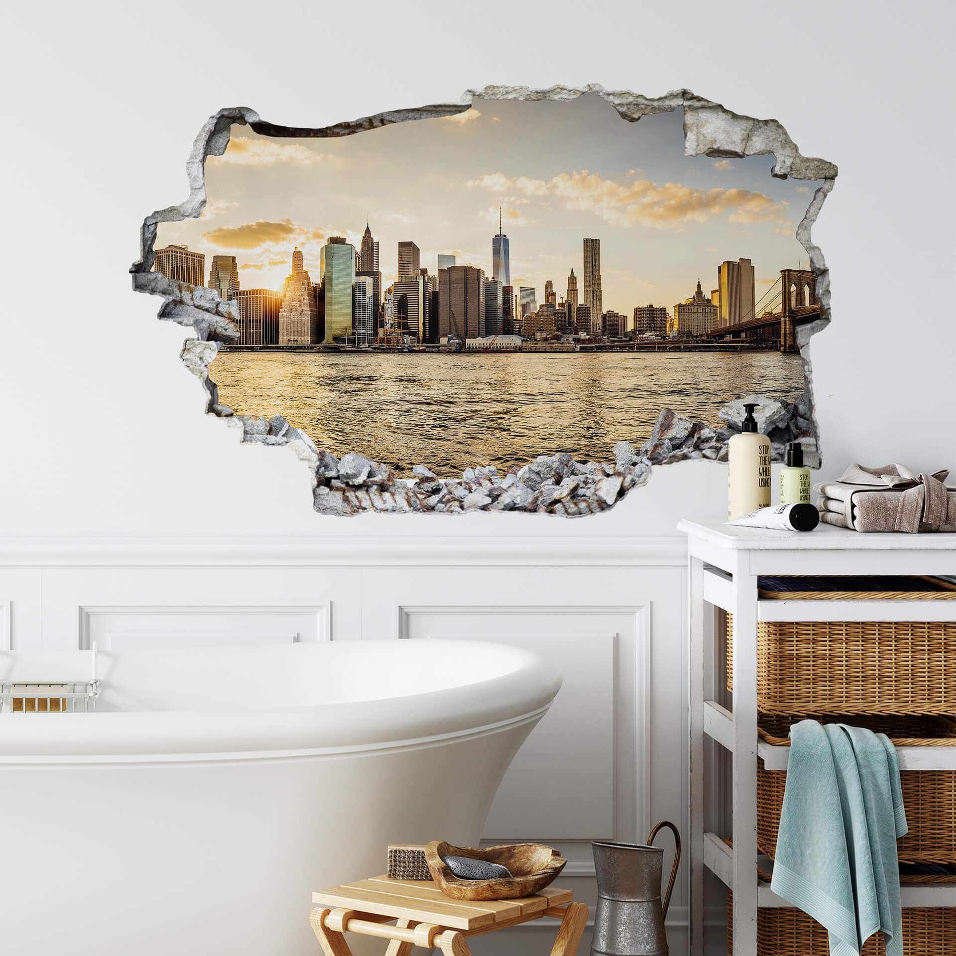 3D Wallsticker - Solnedgang på Manhattan