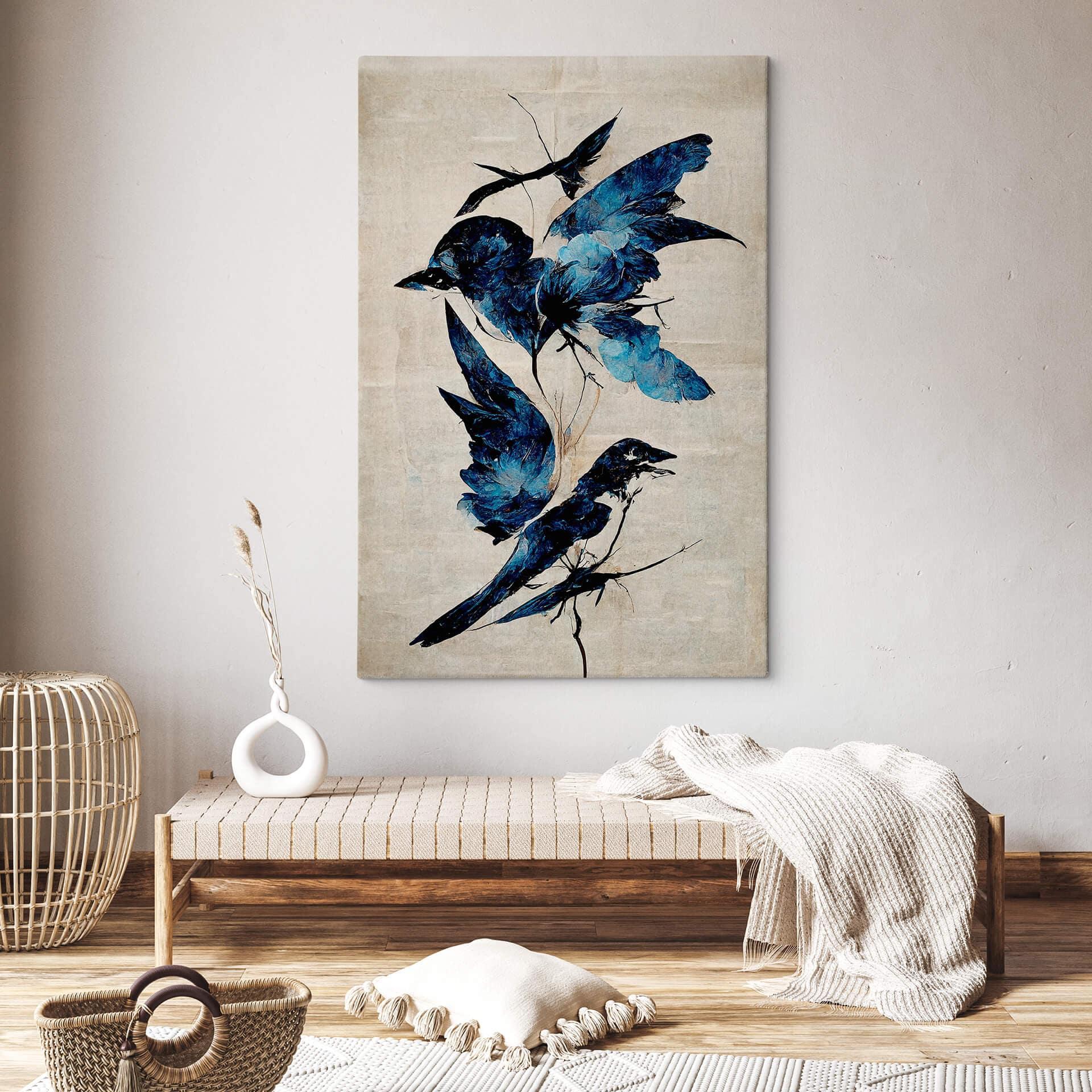 Lærredsprint - Treechild - Blue Birds