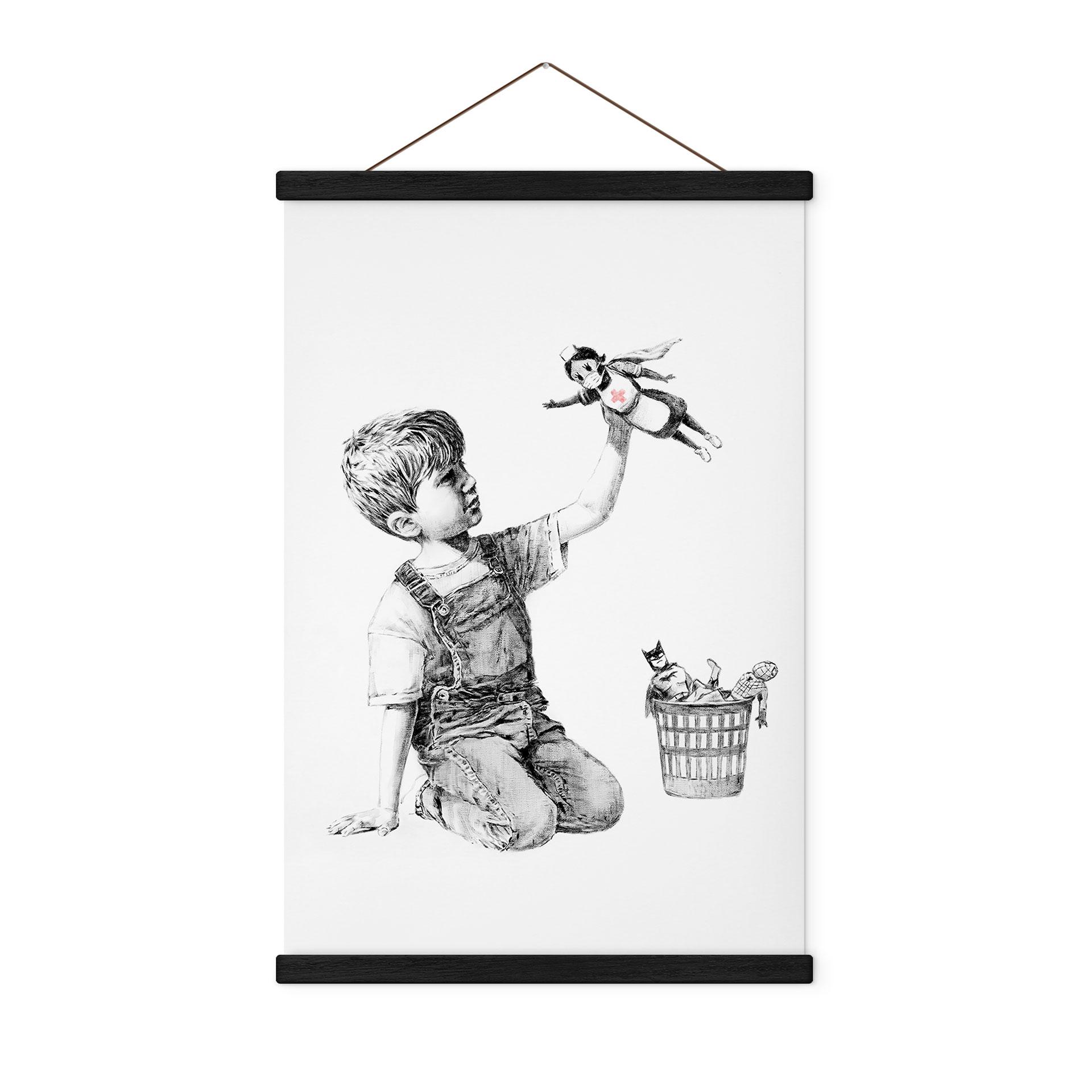 Tekstil plakat af Real Hero - Banksy