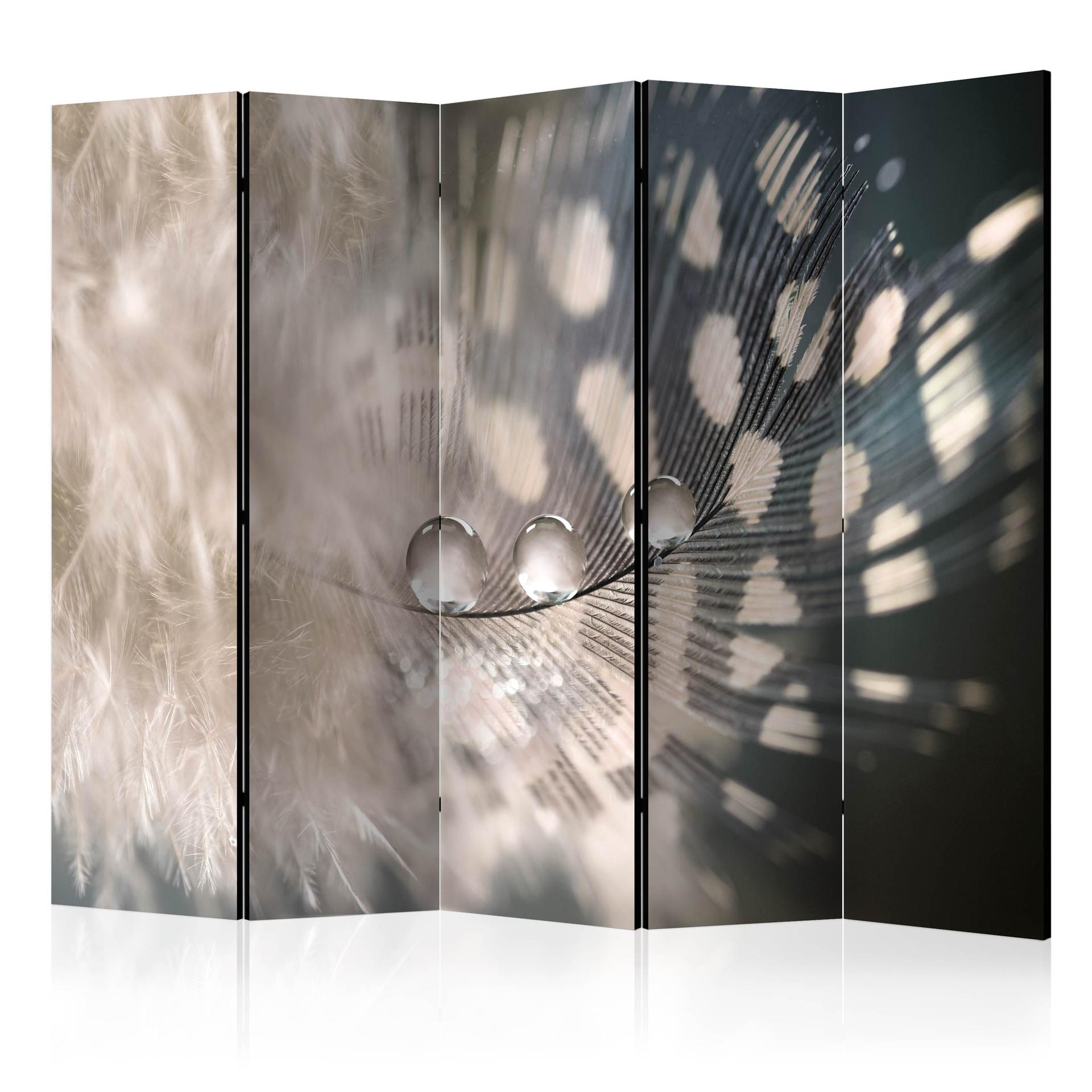 Rumdeler - Elegant fjer, 5-delt - 225x172 cm
