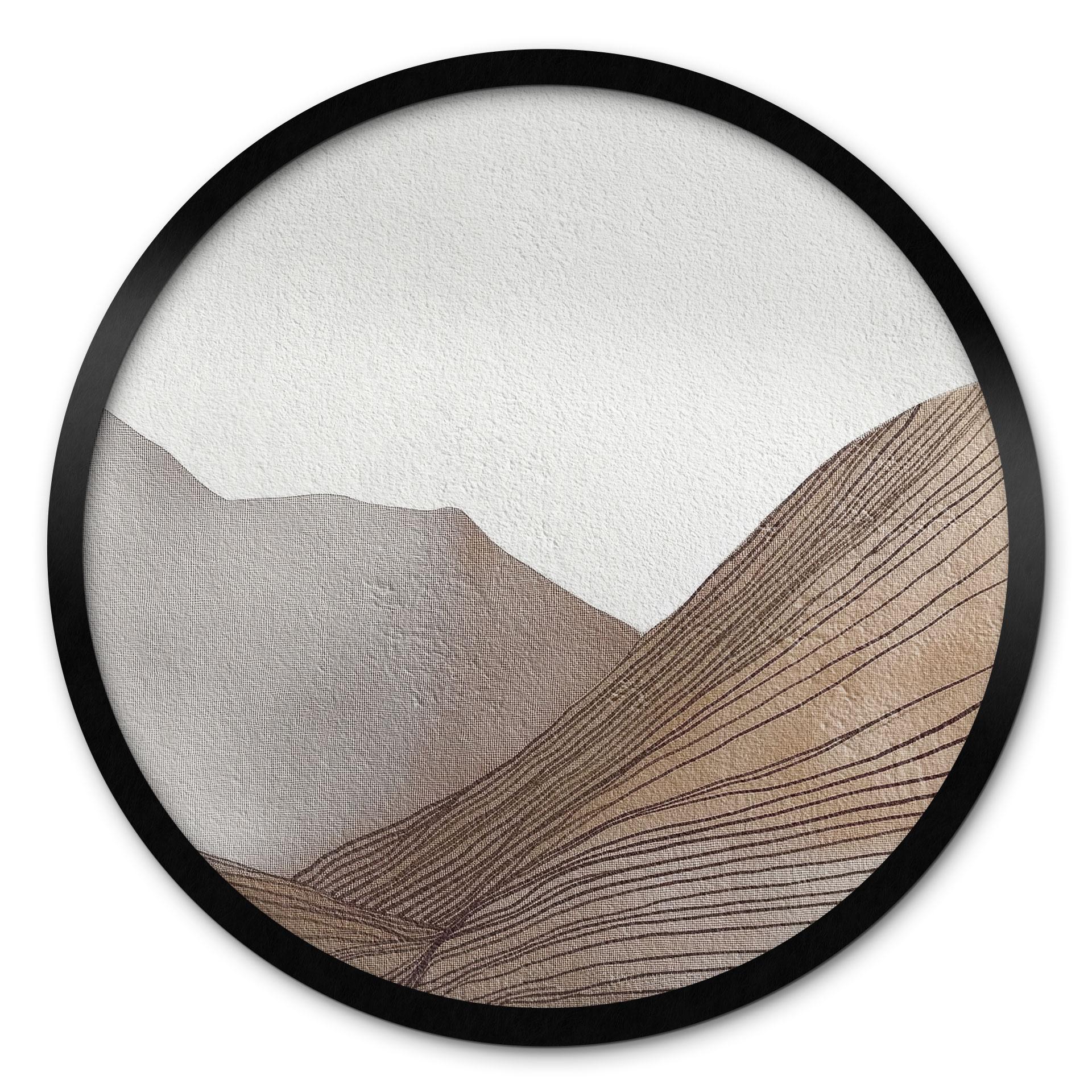 Minimalistisk plakat med bjergskitser - Alma - Rund
