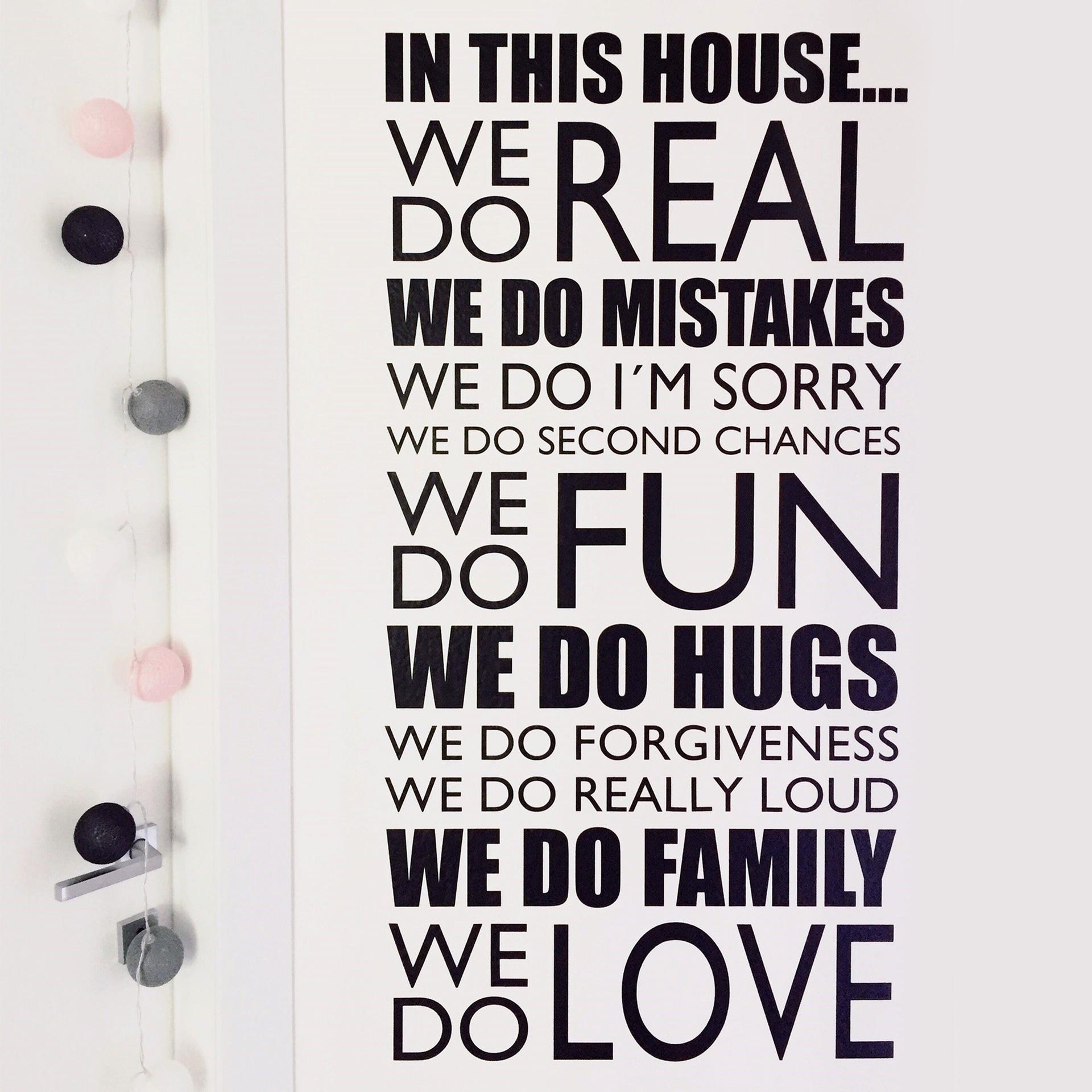 Wallsticker In this house...