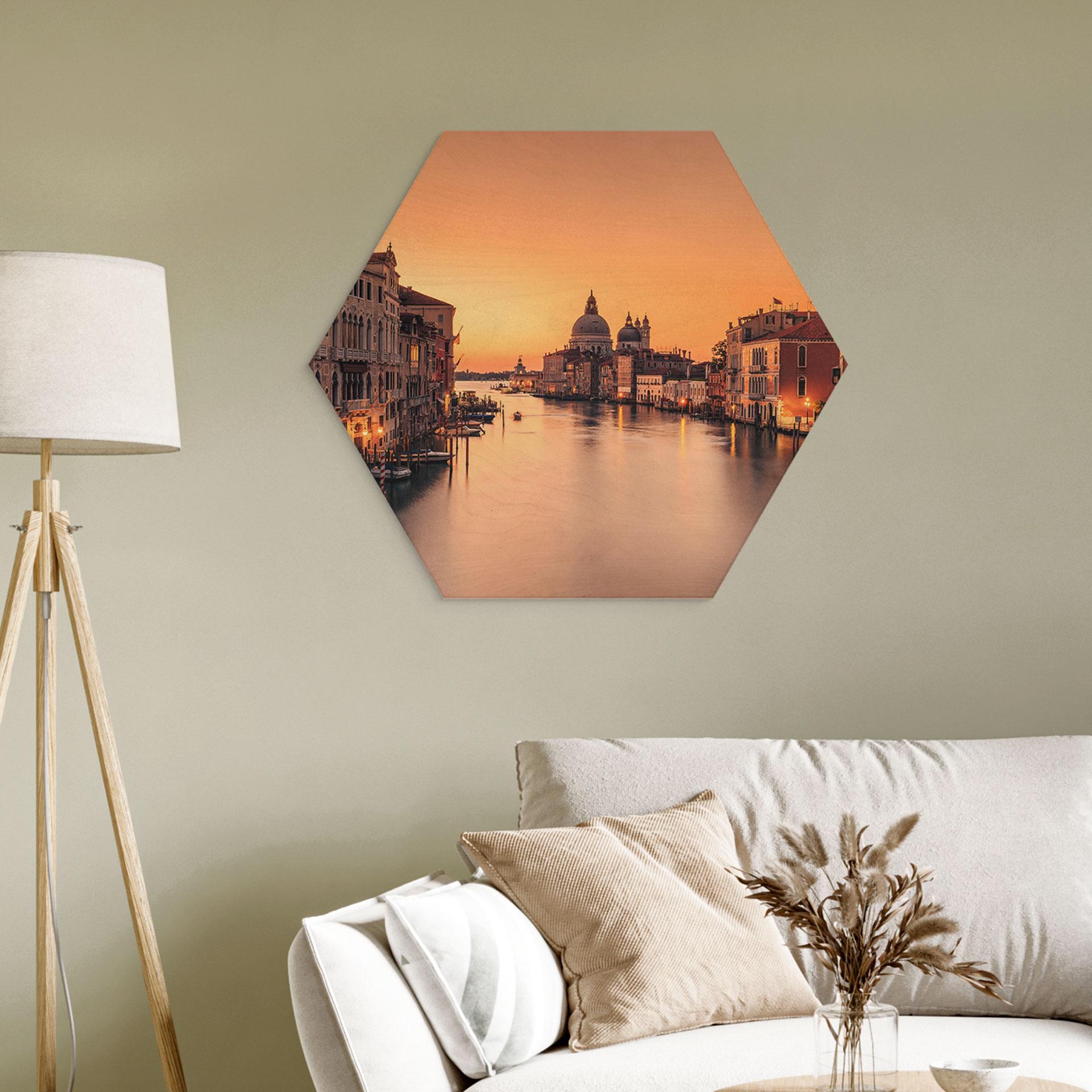 Sekskantet træ Solnedgang i Venedig - Zhang