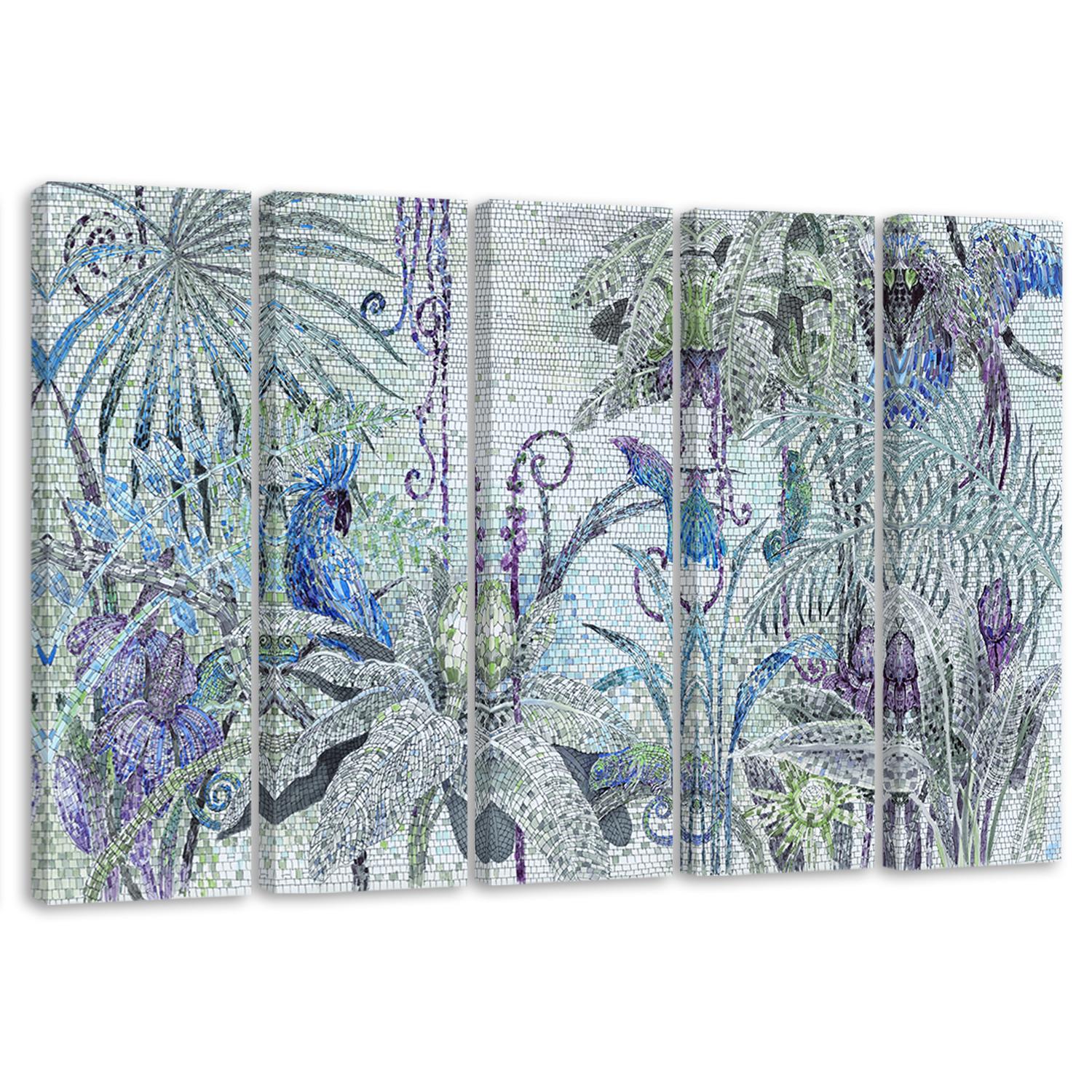 5 stykke lærredstryk Mosaikjungle