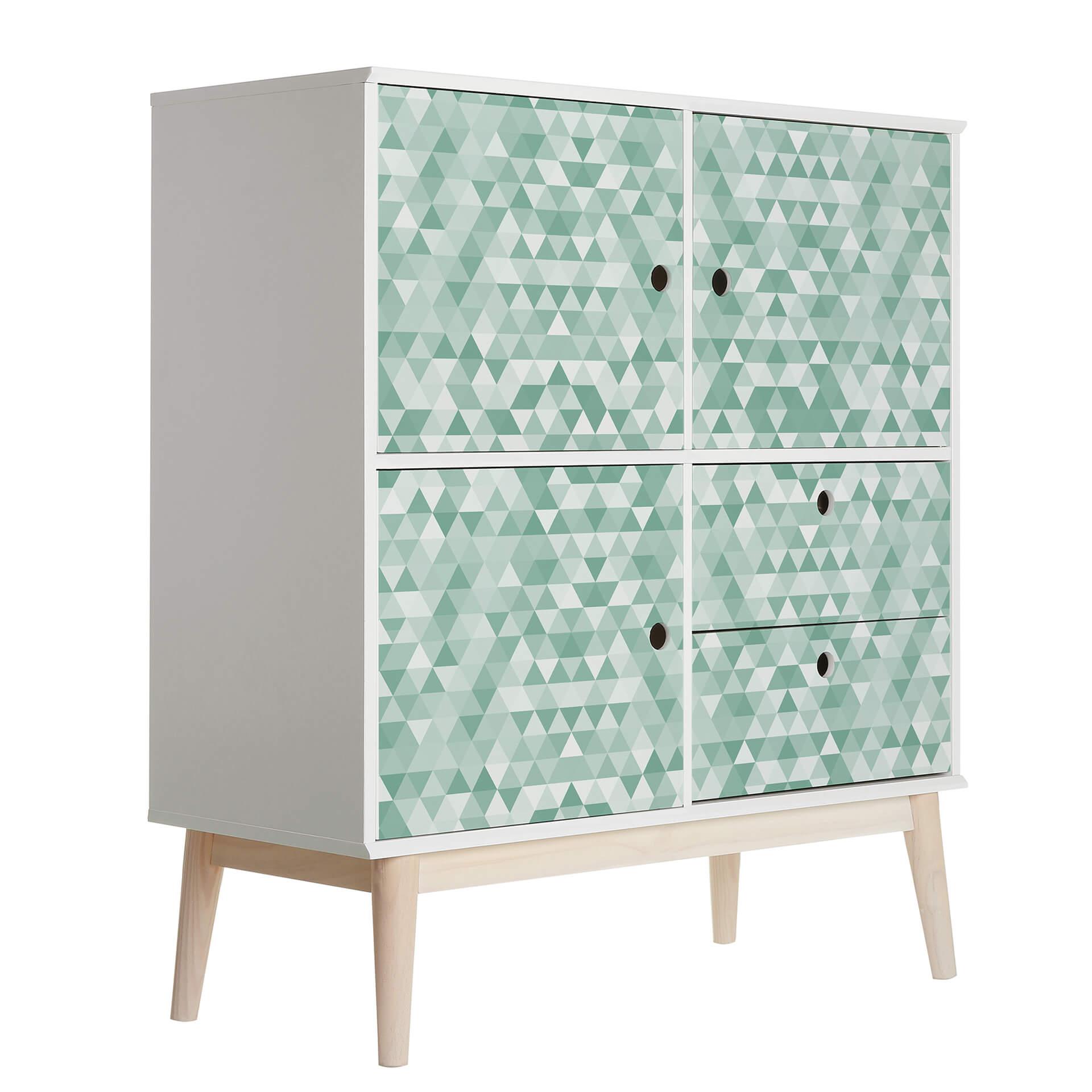 Vinilo adhesivo muebles, vinilo decorativo - lavable - Triángulos 01 - Verde