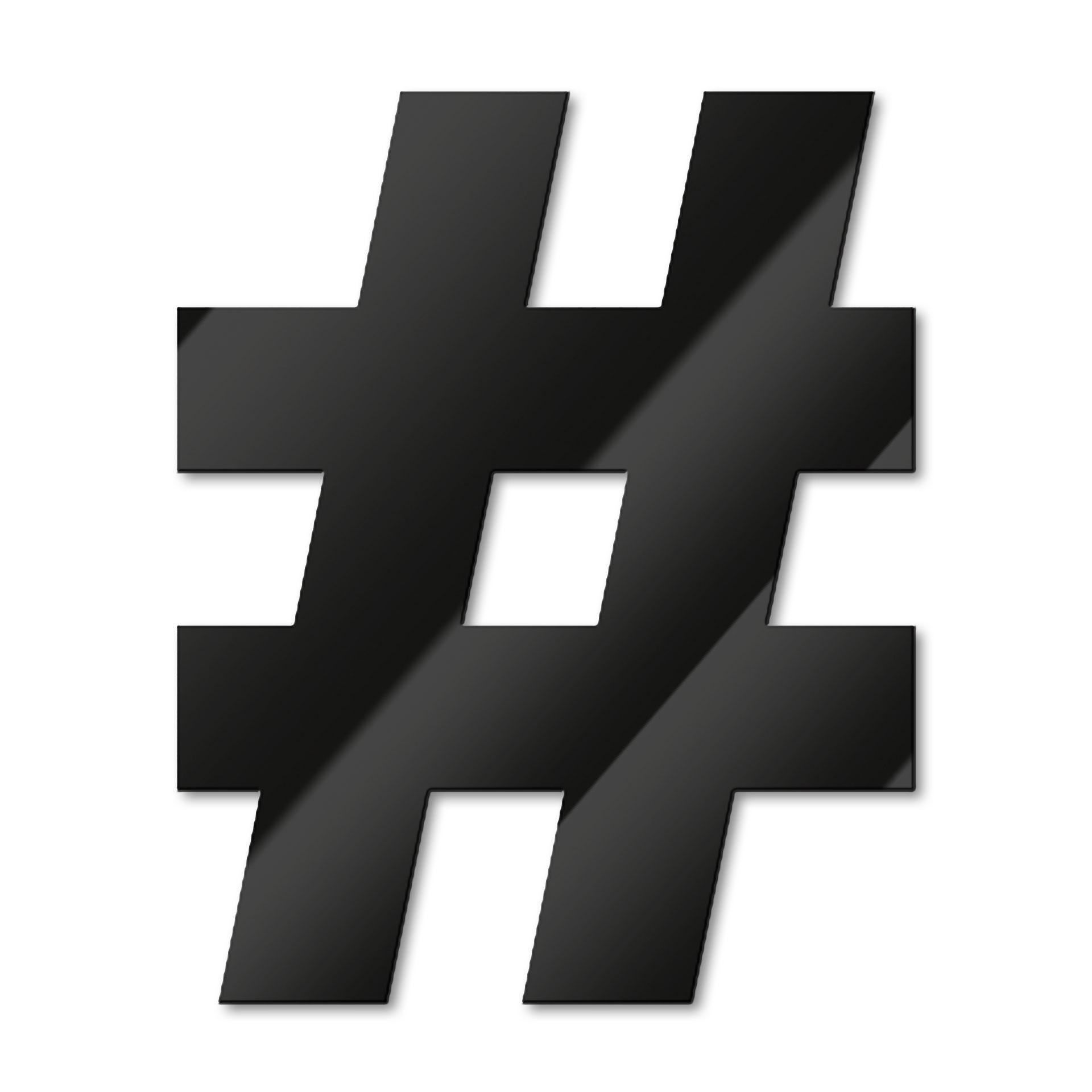 Letras acrílicas hashtag