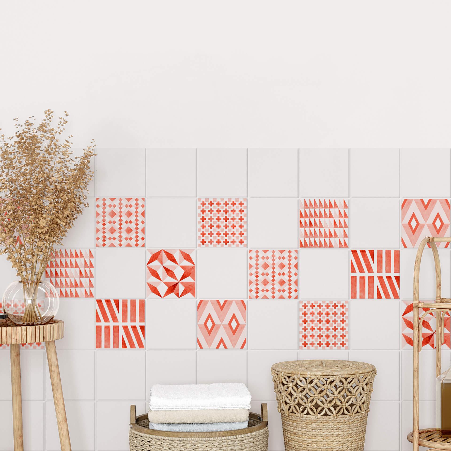 Azulejos Adhesivos Acuarela - juego coral - lote de 12