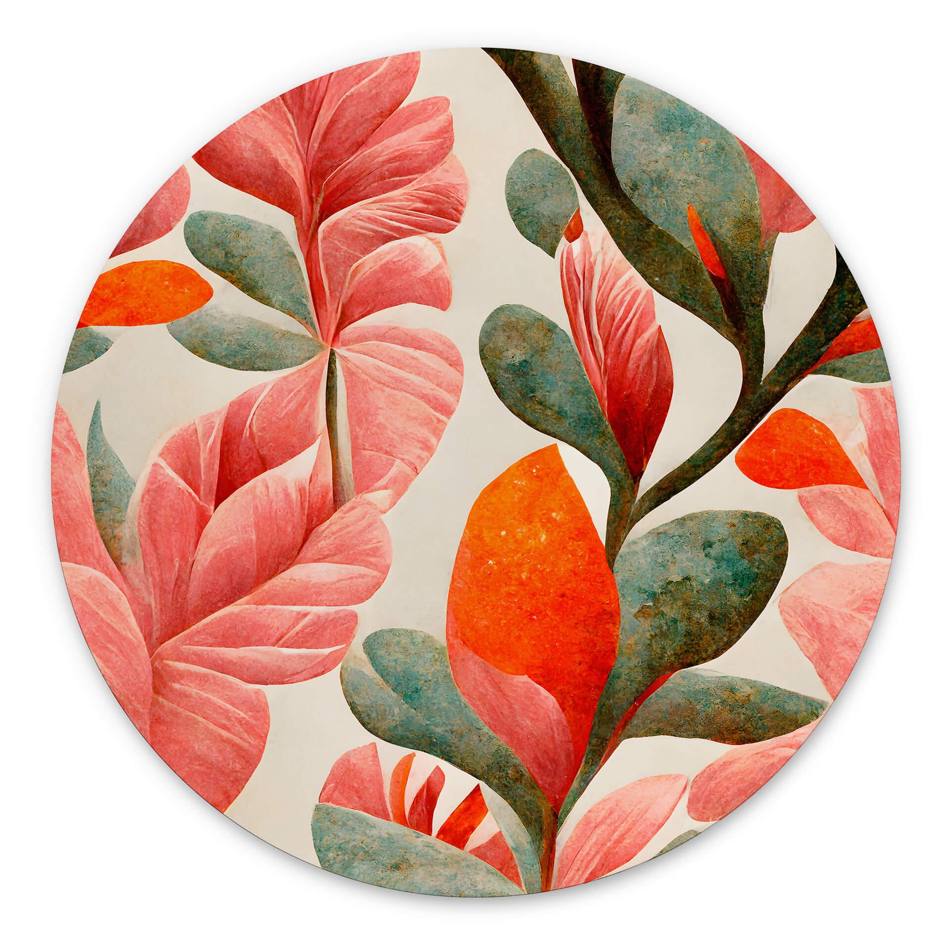 Vægcirkel Treechild - Indian Rose – print på aluminium (Alu-Dibond)