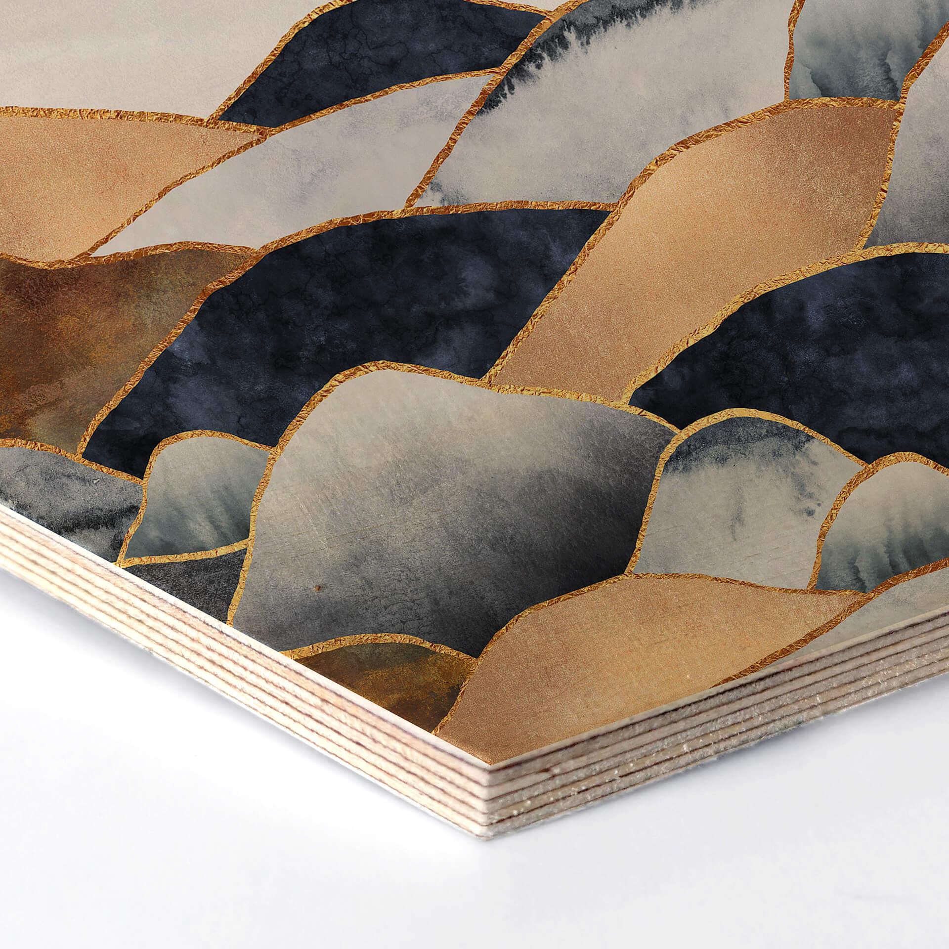 Hexagon - Holz Birke-Furnier Fredriksson - Goldene Hügel