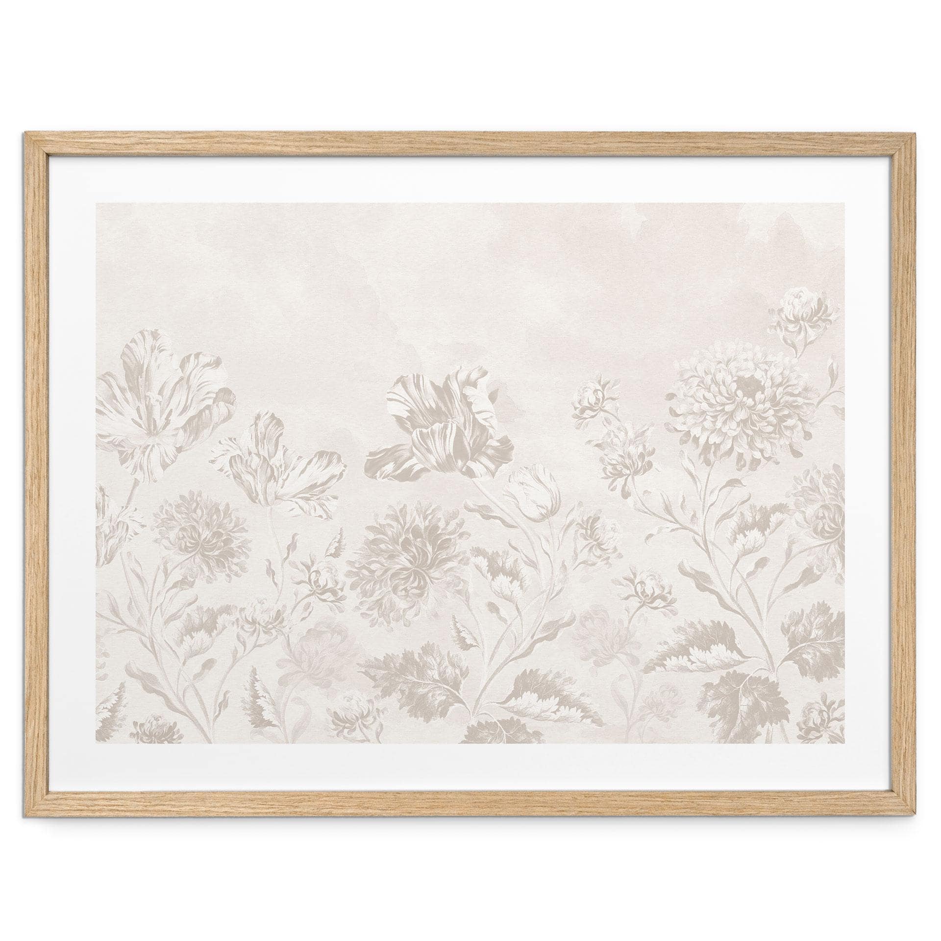Blomster Plakat Wildflowers i kridtlook Greige - Bloomery Decor