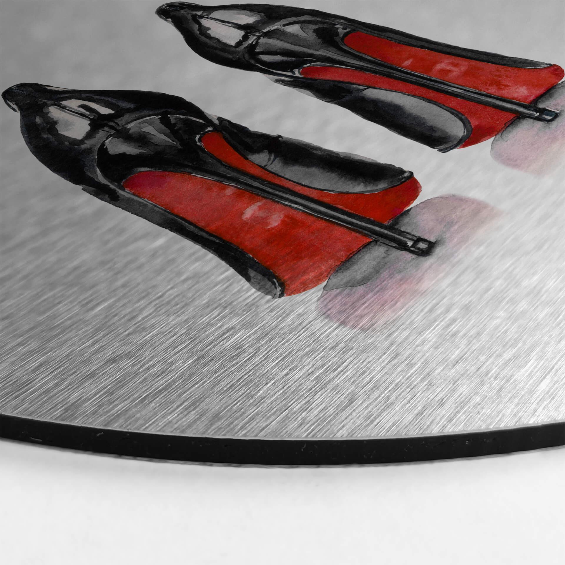 Dibond Schilderij met zilver effect High Heels