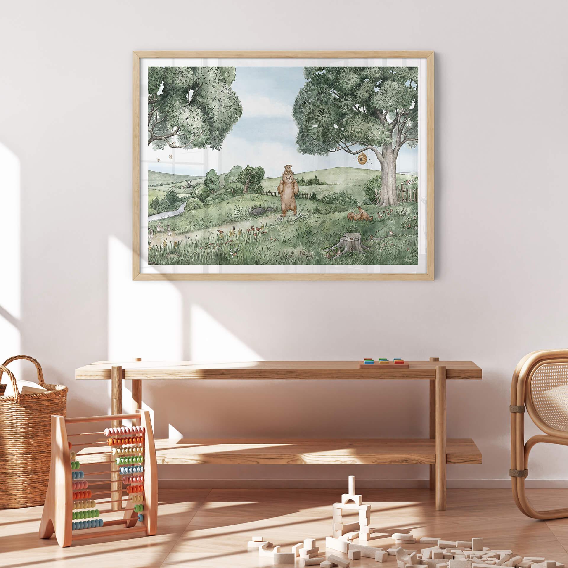 Kinderzimmer Poster Kikki Belle - Bären und Bienen
