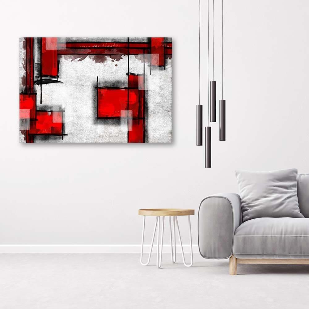 Canvasbillede, Geometrisk abstraktion i rød
