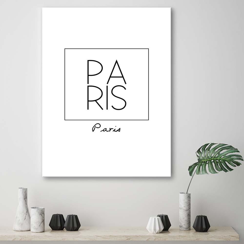 Canvasbillede, Gravure Paris med inskription