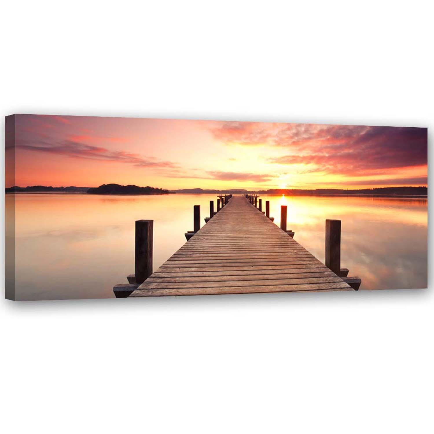 Canvasbillede, Solnedgang bro