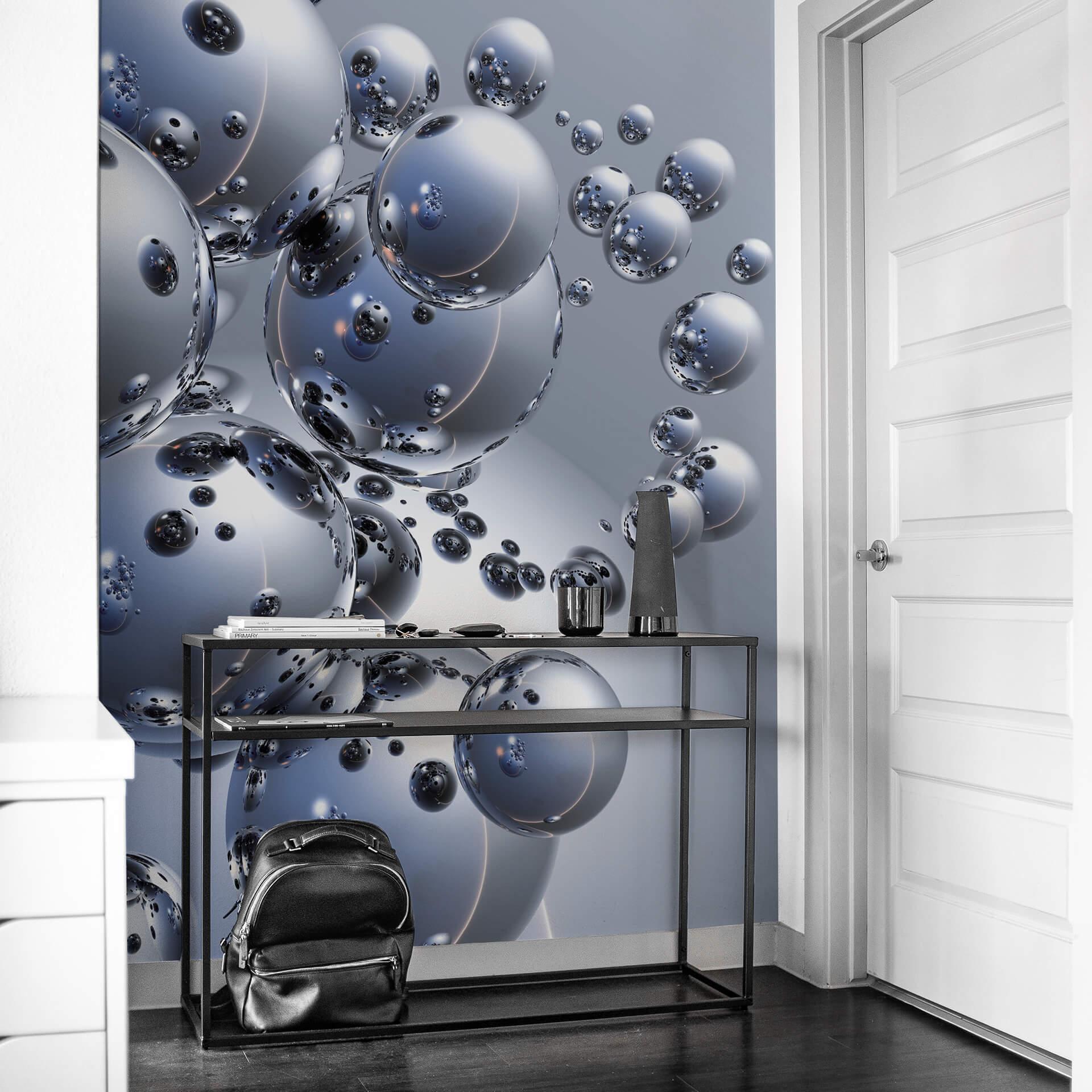 Fotomural - Bolas de plata en 3D