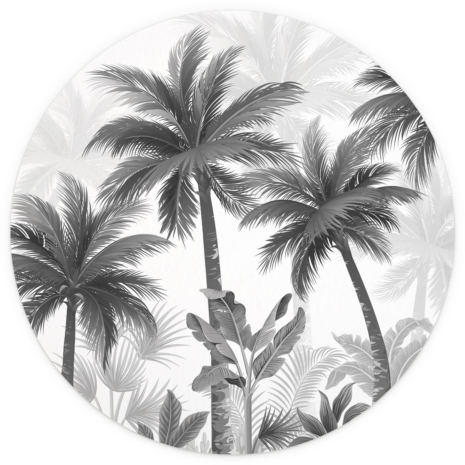 Exotische palmen landschap Fotobehang - rond - vliesbehang/zelfklevend vliesbehang