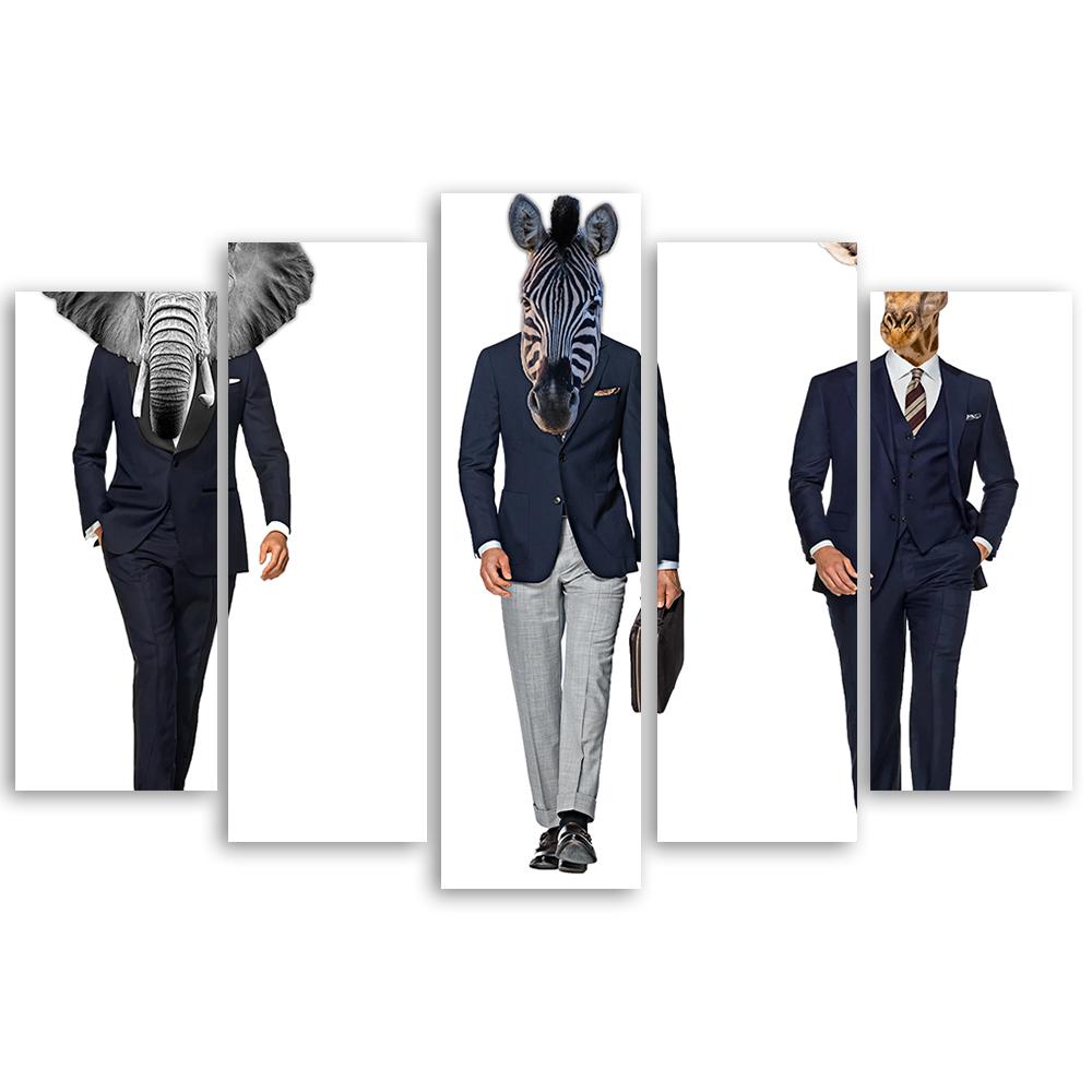 5 stykke lærredsprint Animal Africa Suit