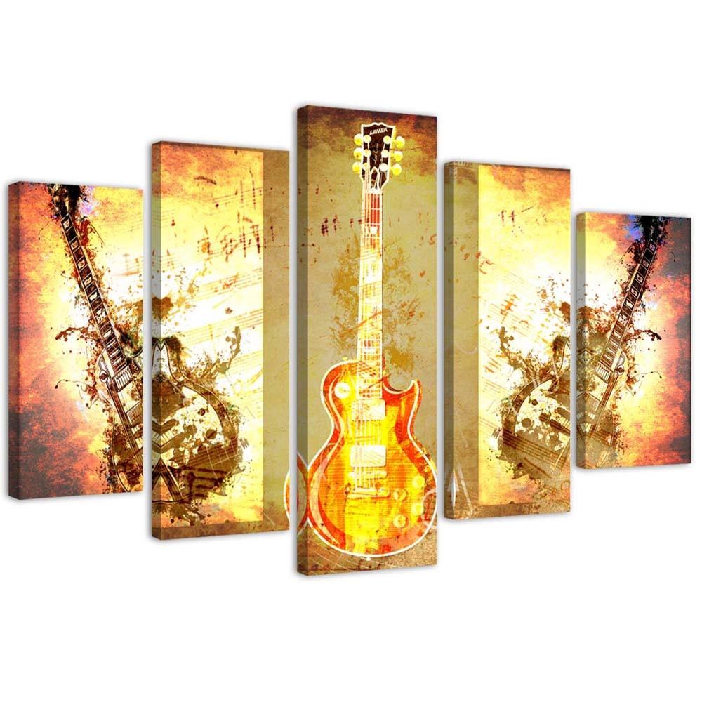 Lærredstryk 5 dele, guitarmusik