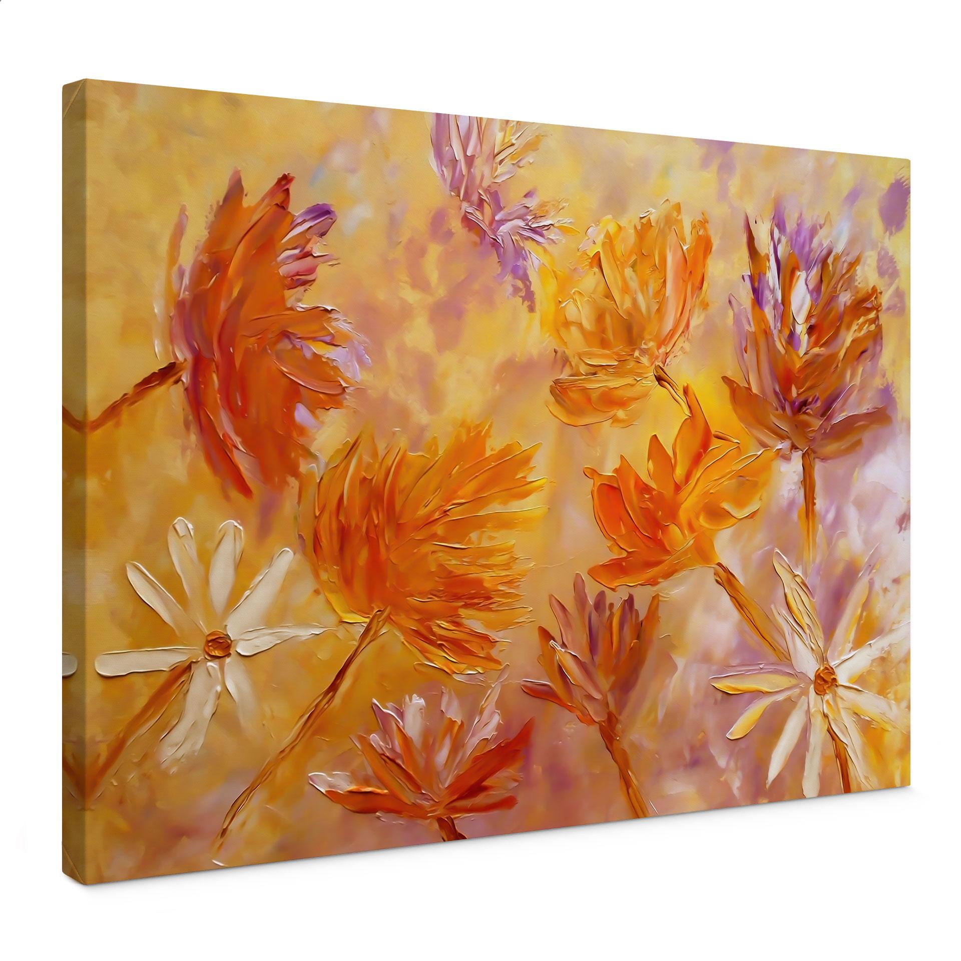 Canvasbillede Golden Blossom Rush | Botanisk kunst - Pomata