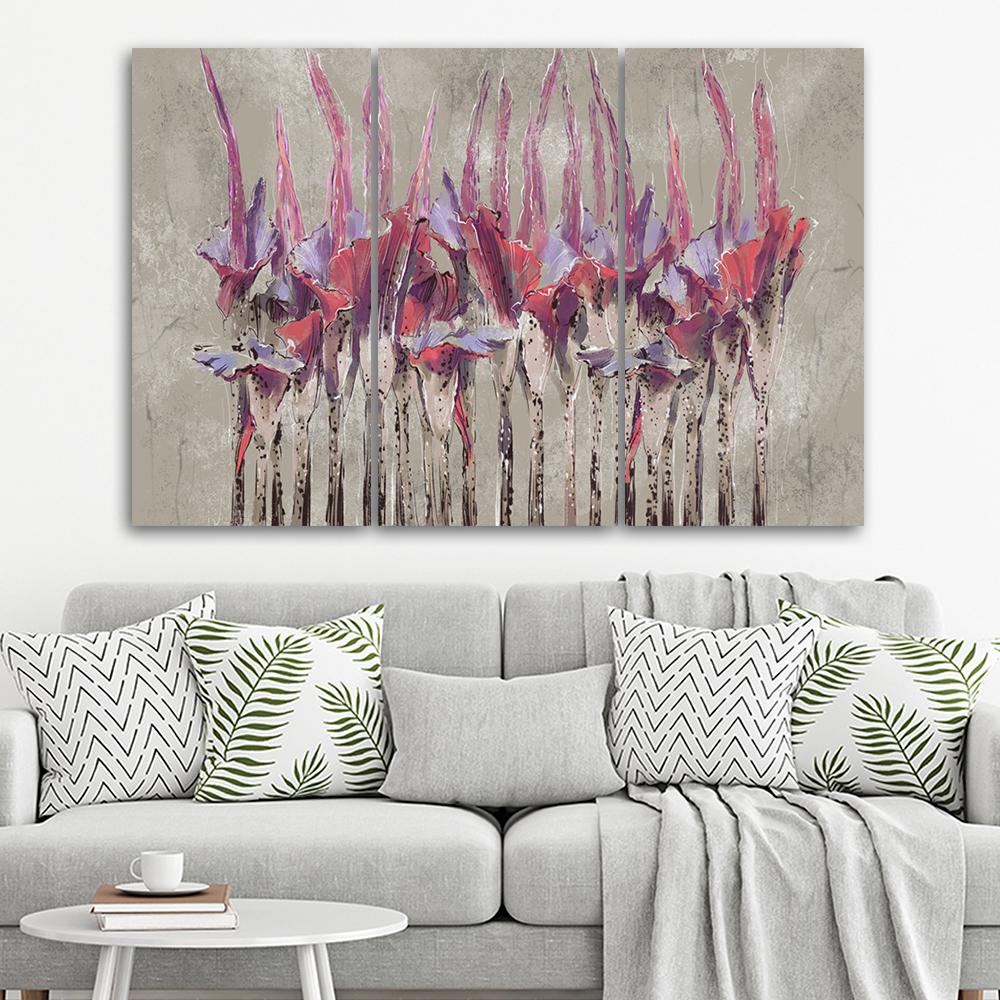 Lærred print 3 dele, planter blomster Simnitło