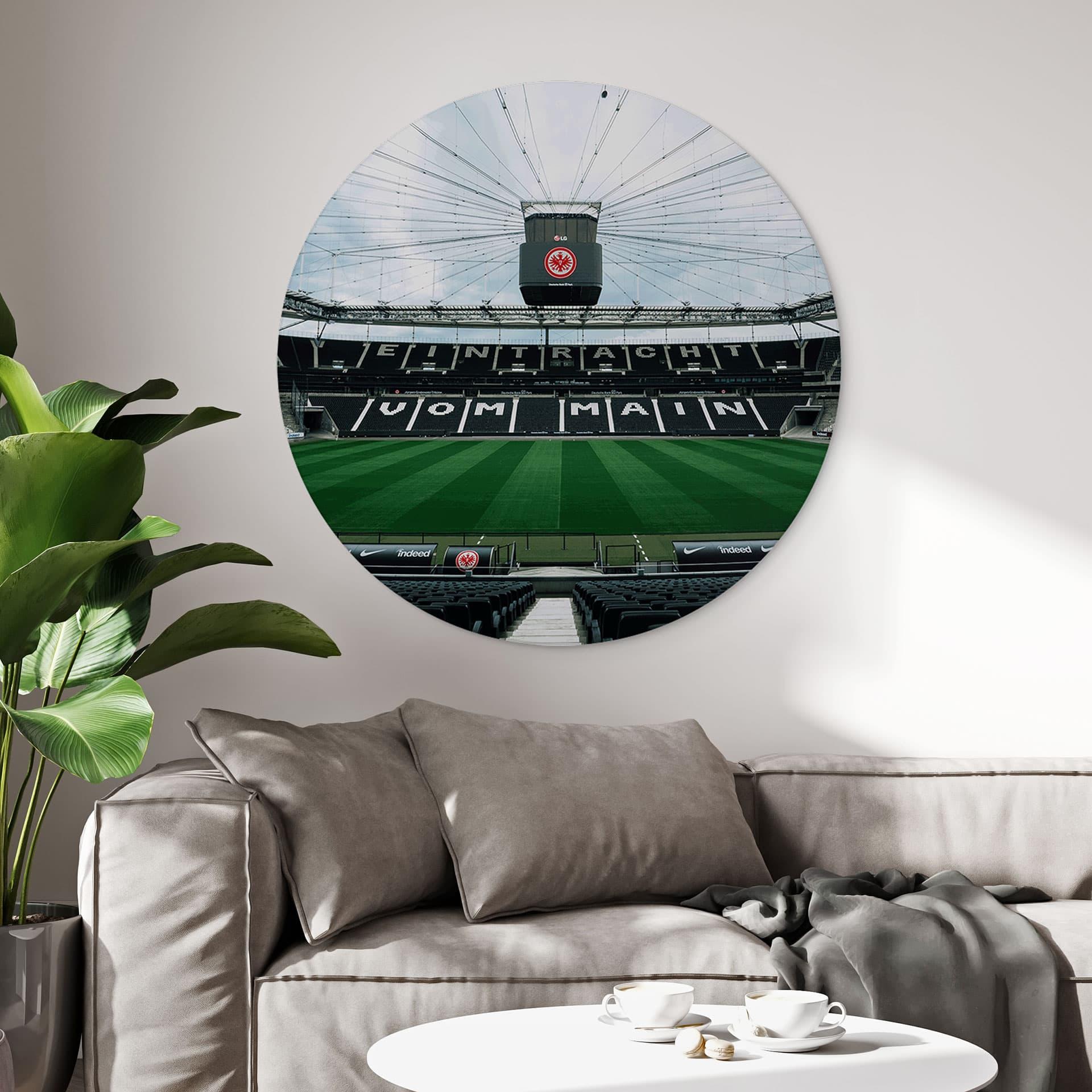Wandbild Eintracht Frankfurt - Stadion Tribüne - Alu-Dibond Rund