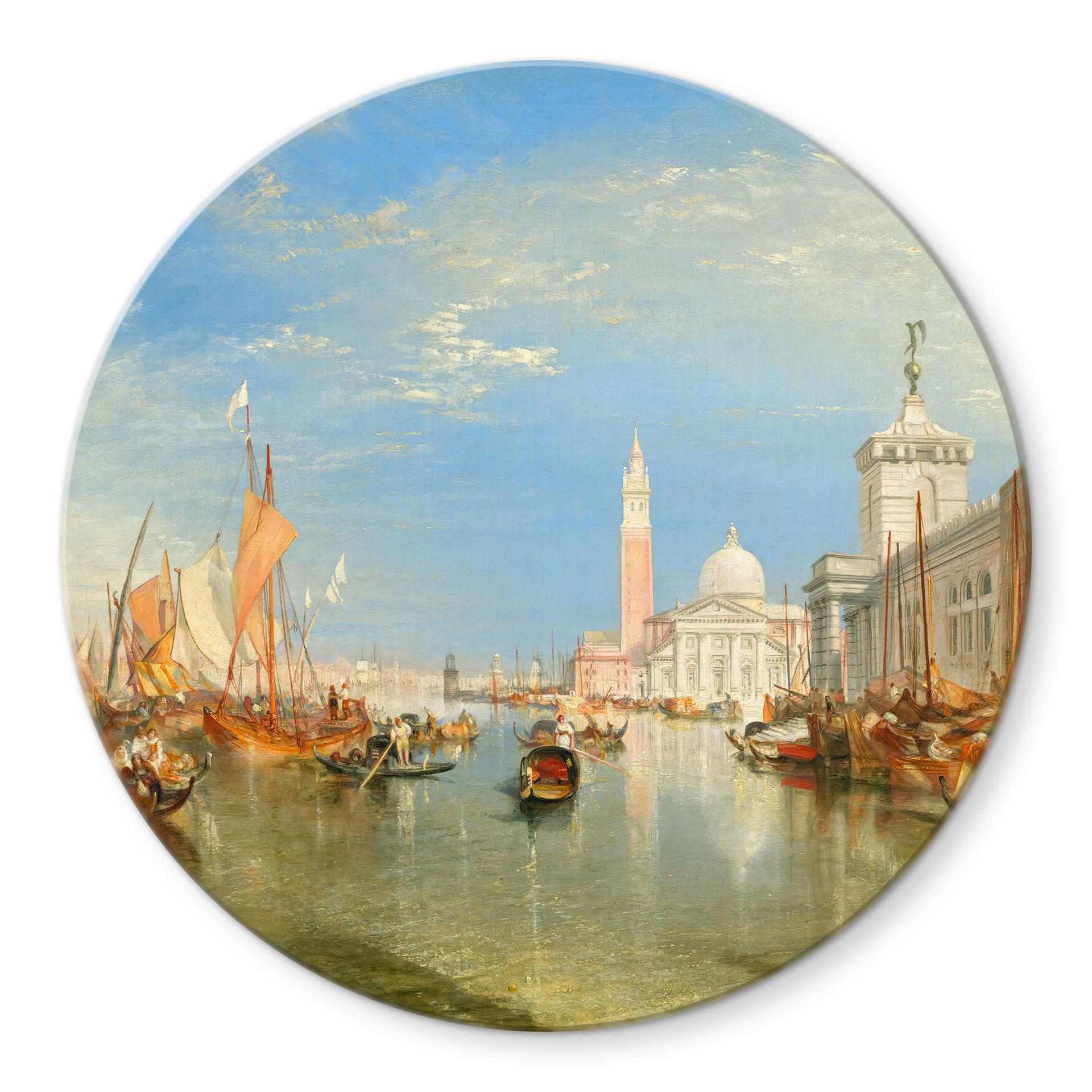 Glas billede Turner - Venedig, Dogana og S. Giorgio Maggiore - Rund