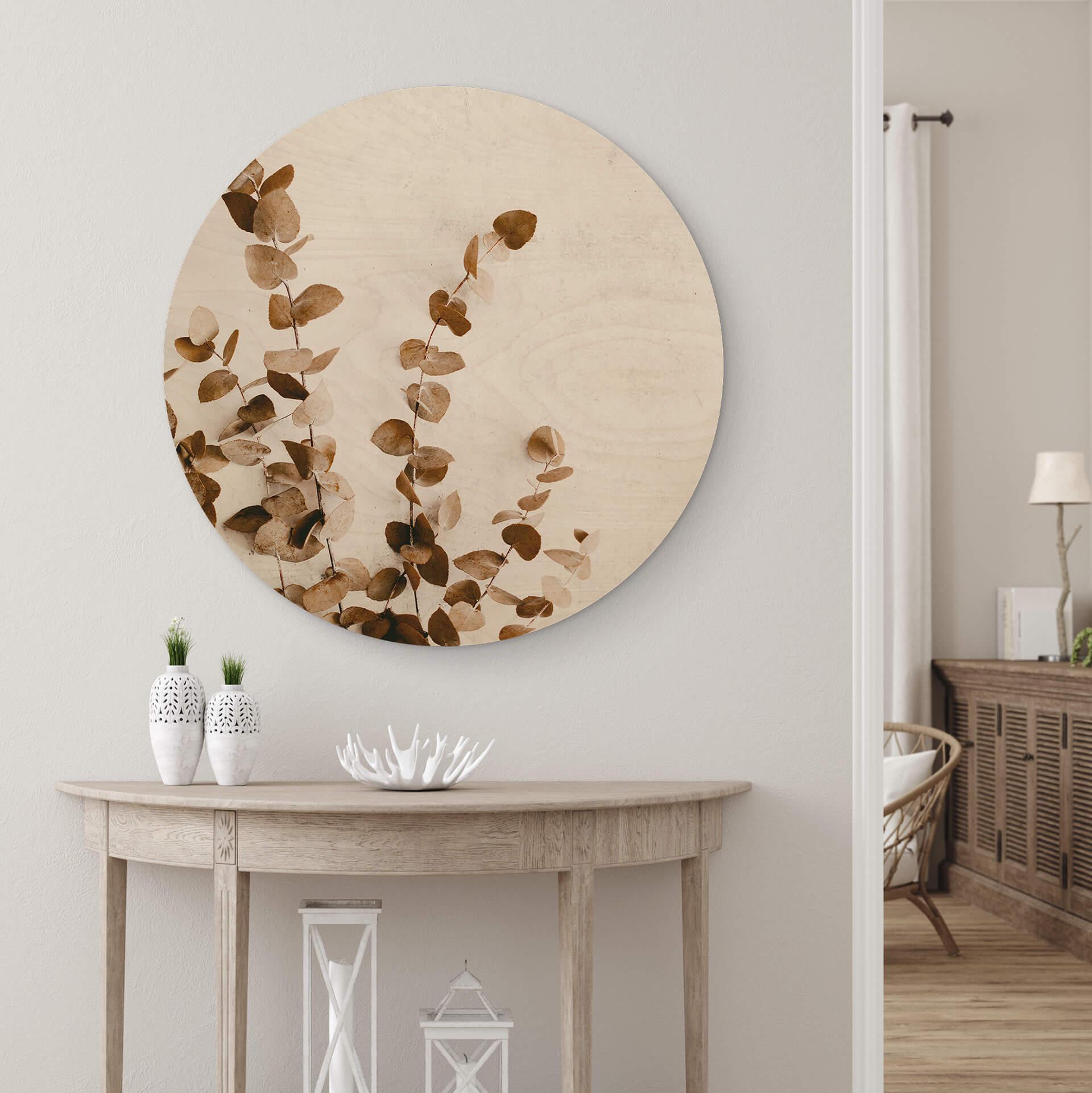 Annie Billede af træ - Tørrede blade - Rund