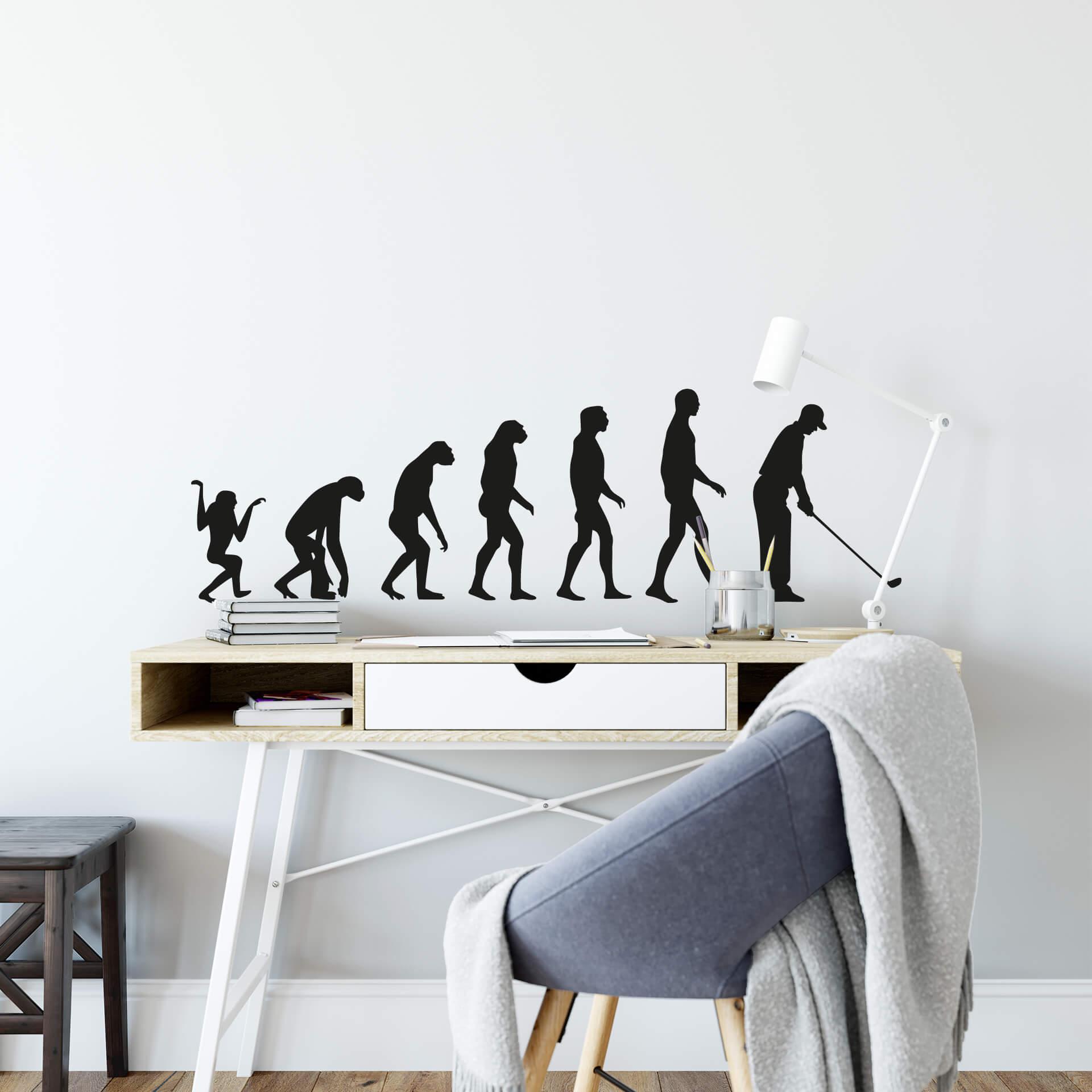 Golf evolutionen wallsticker