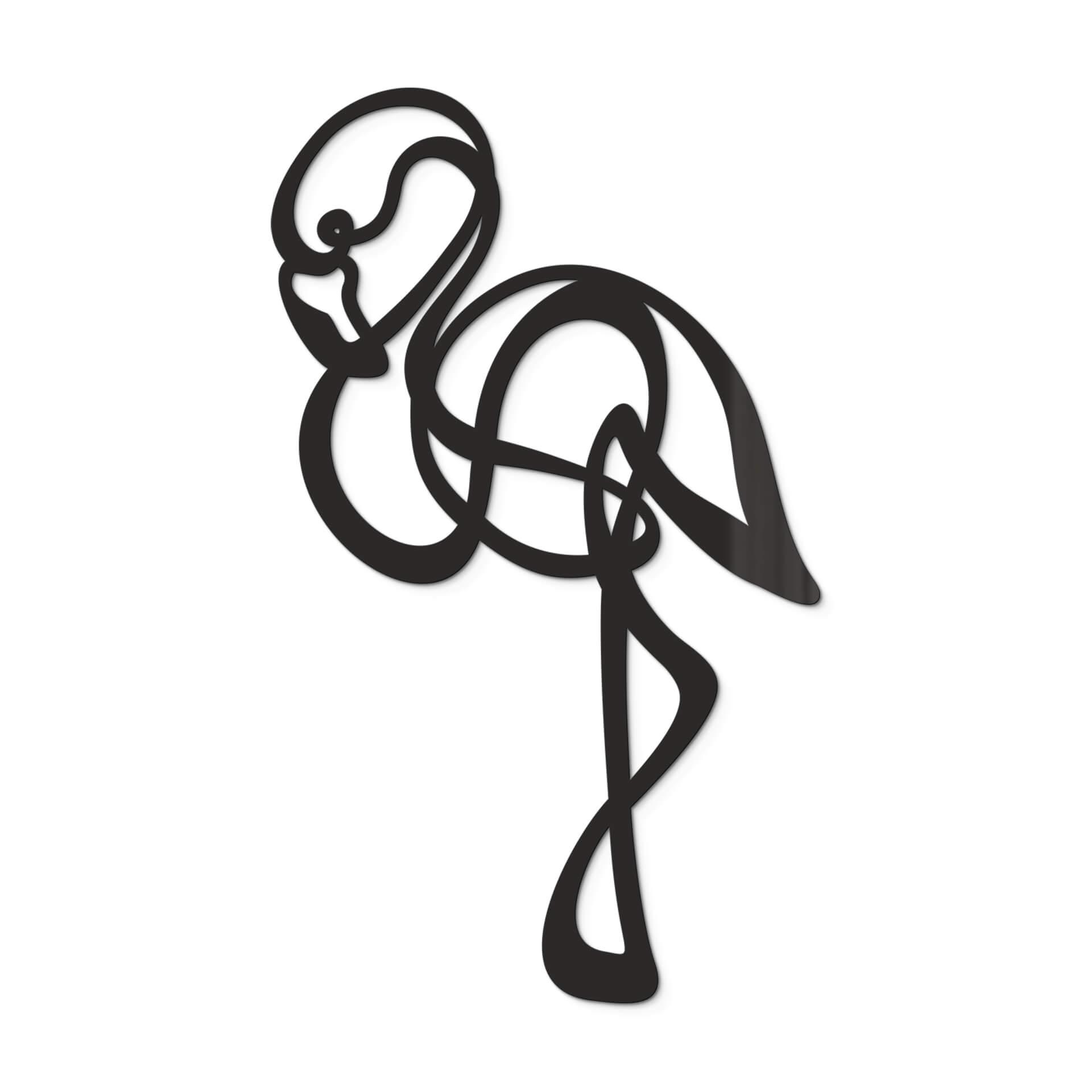 Decoración acrílica Line Art - Flamingo