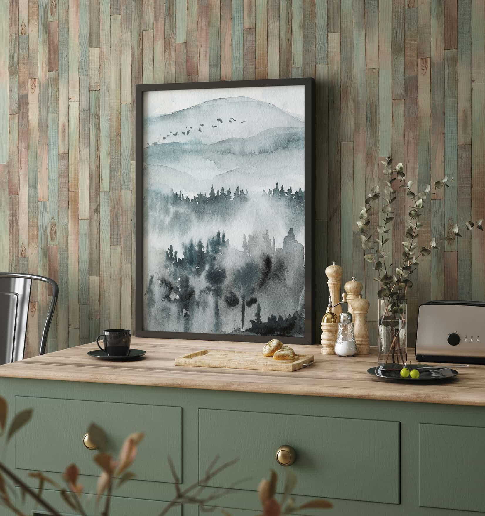 vliesbehang met houtnerf bruin, beige houtlook