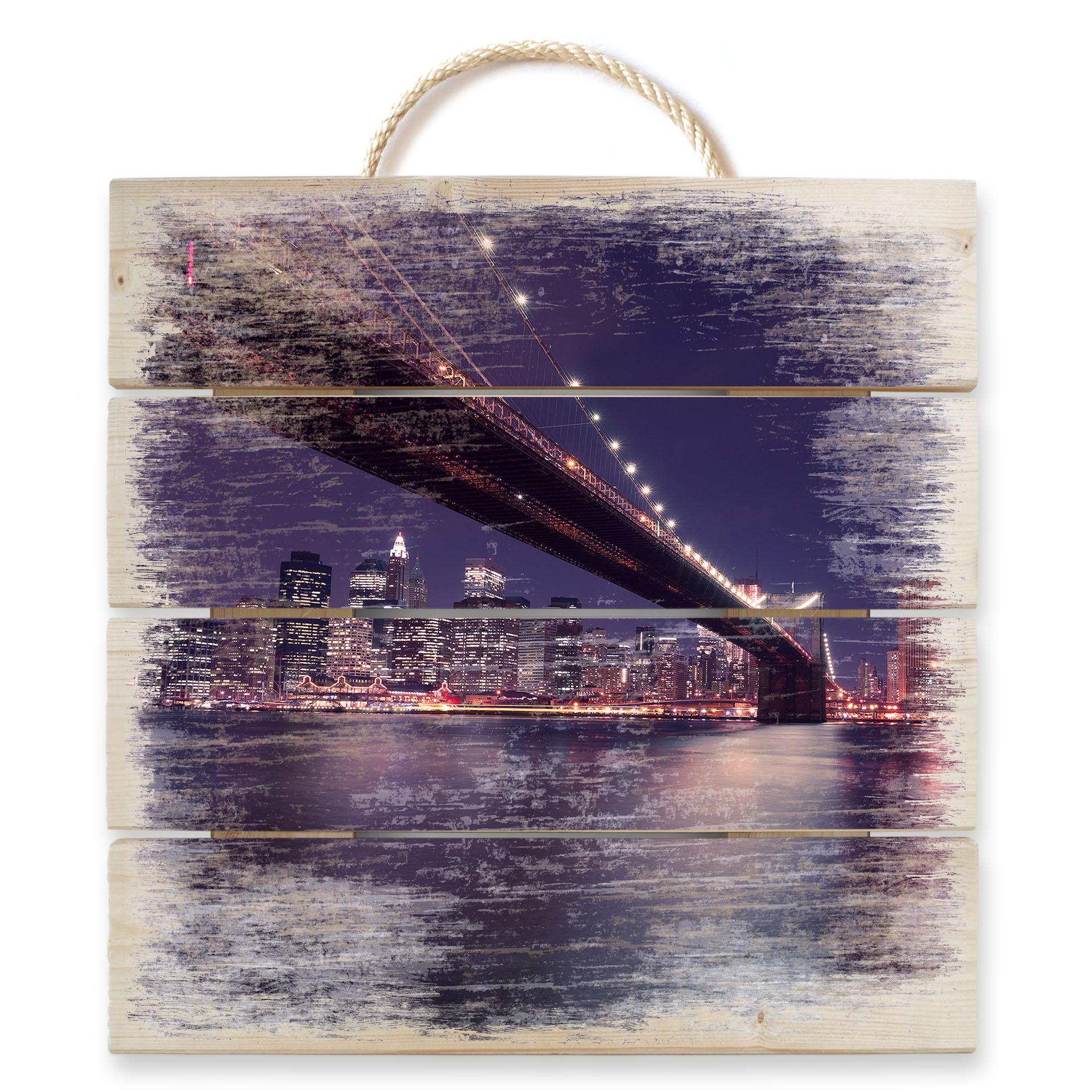 Cuadro de madera Luces en New York - 40x41,5 cm