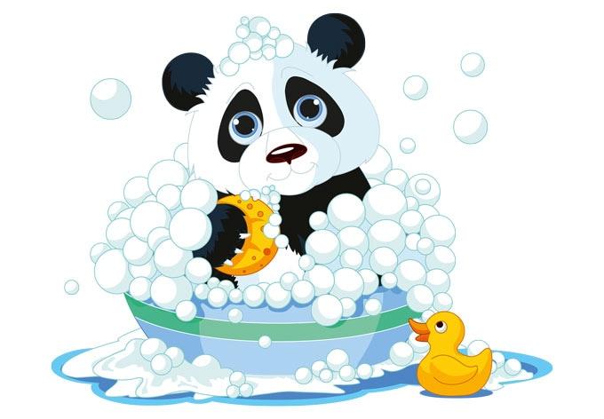 Panda bañista decoración de ventanas