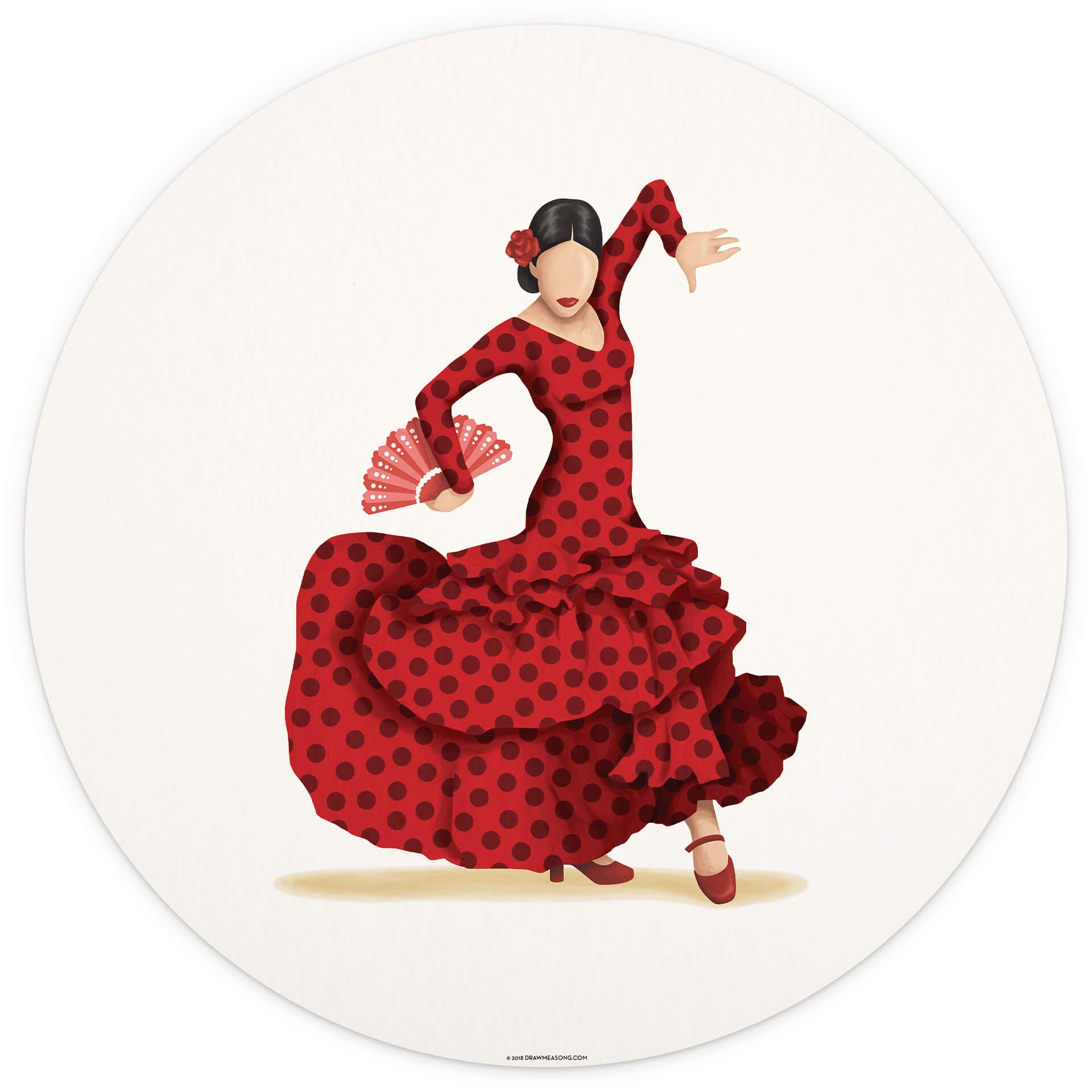 Behangcirkel Tohmé - Flamenco - vliesbehang/zelfklevend vliesbehang