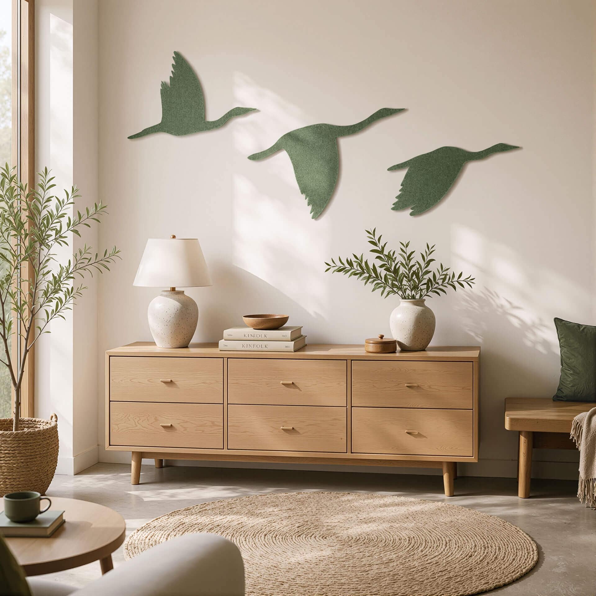 Decori in feltro - Gru migratrici (Set da 3)