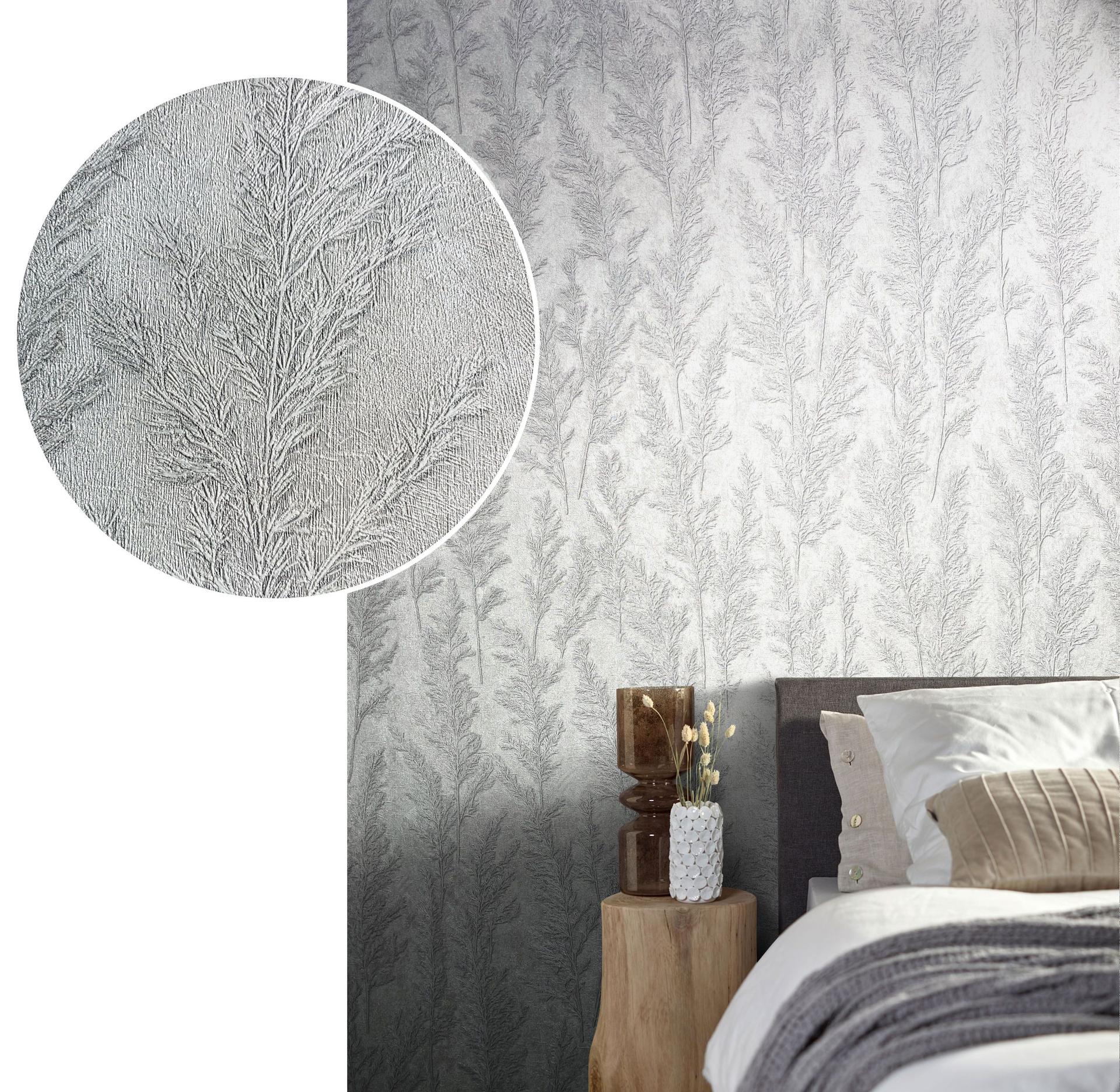 bloemen behang, vliesbehang Natural Opulence grijs
