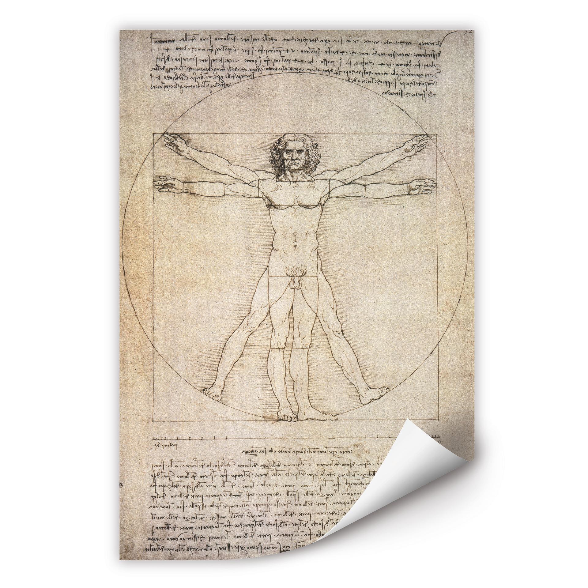 Zelfklevende Poster - da Vinci - Mens van Vitruvius