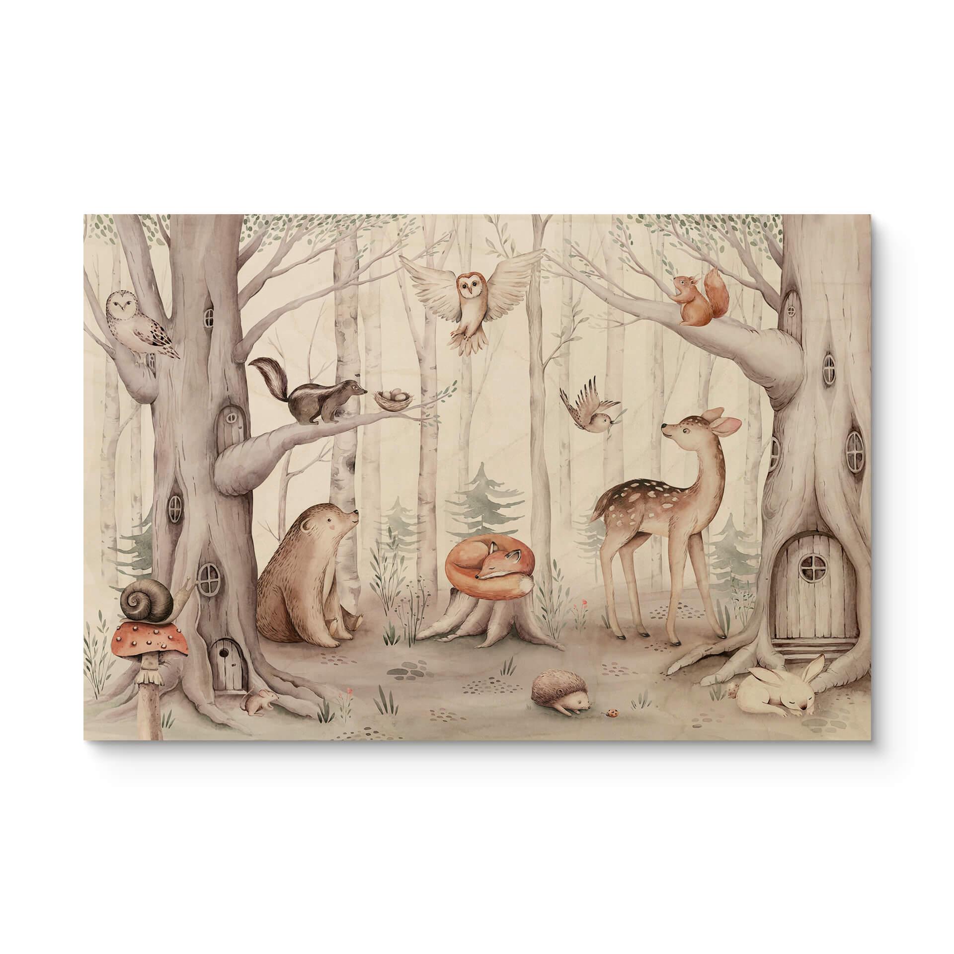 Træplakat Kvilis - Sweet Forest Animals