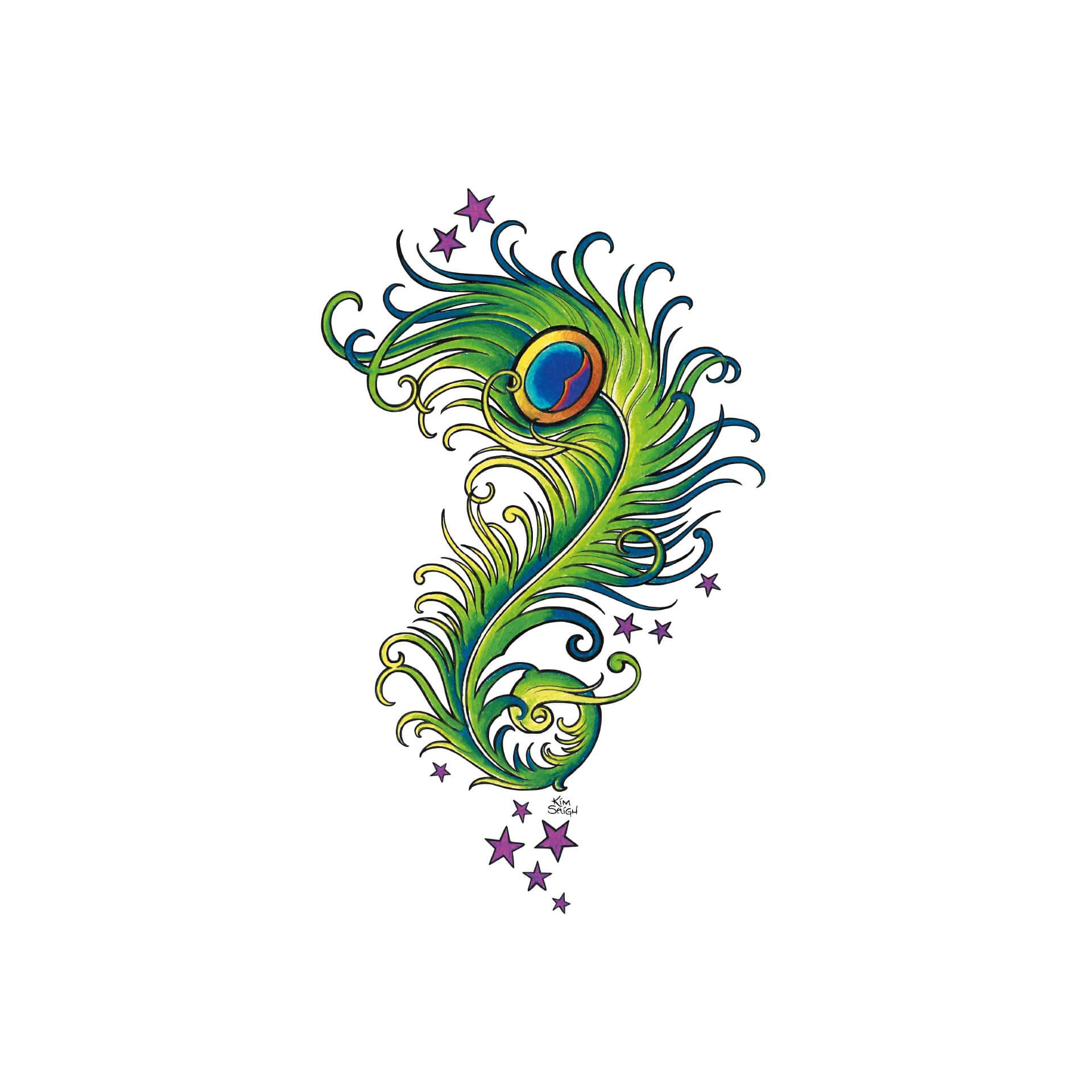 Wandtattoo LA Ink Pfauenfeder