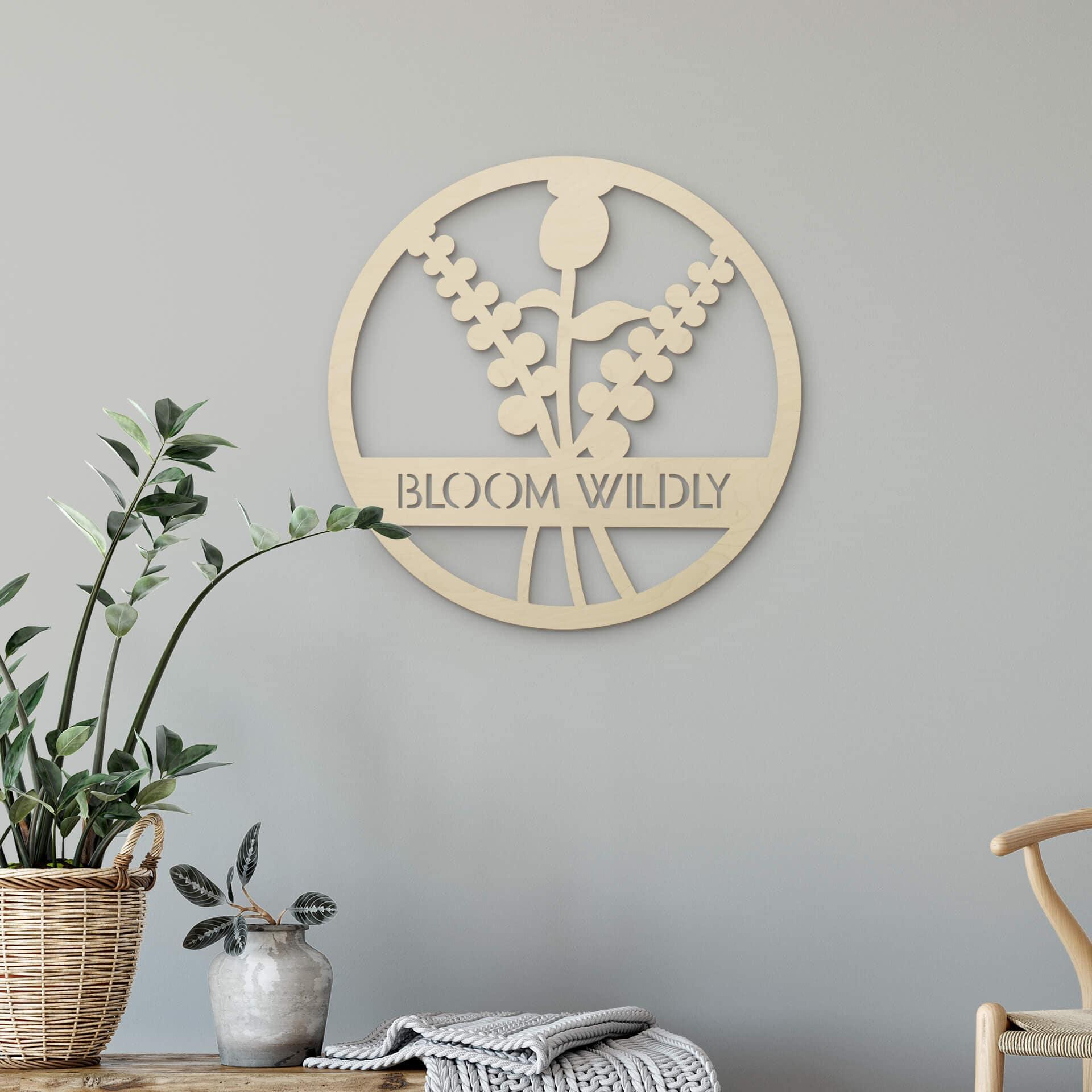 Décoration en bois placage peuplier ronde - Bloom Wildly