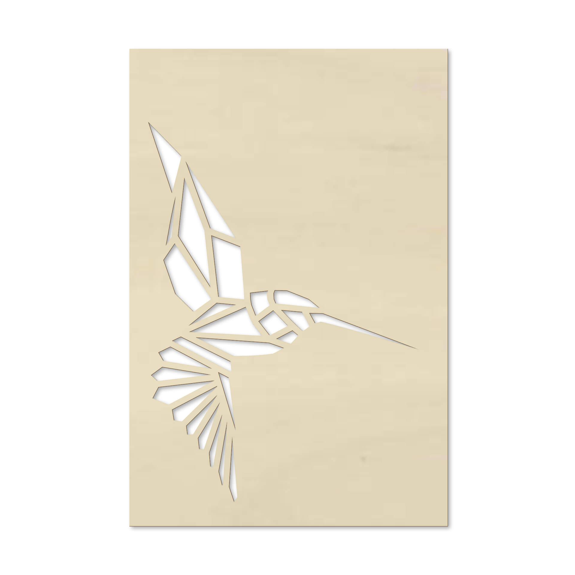 Decoro in legno - Origami Colibrì