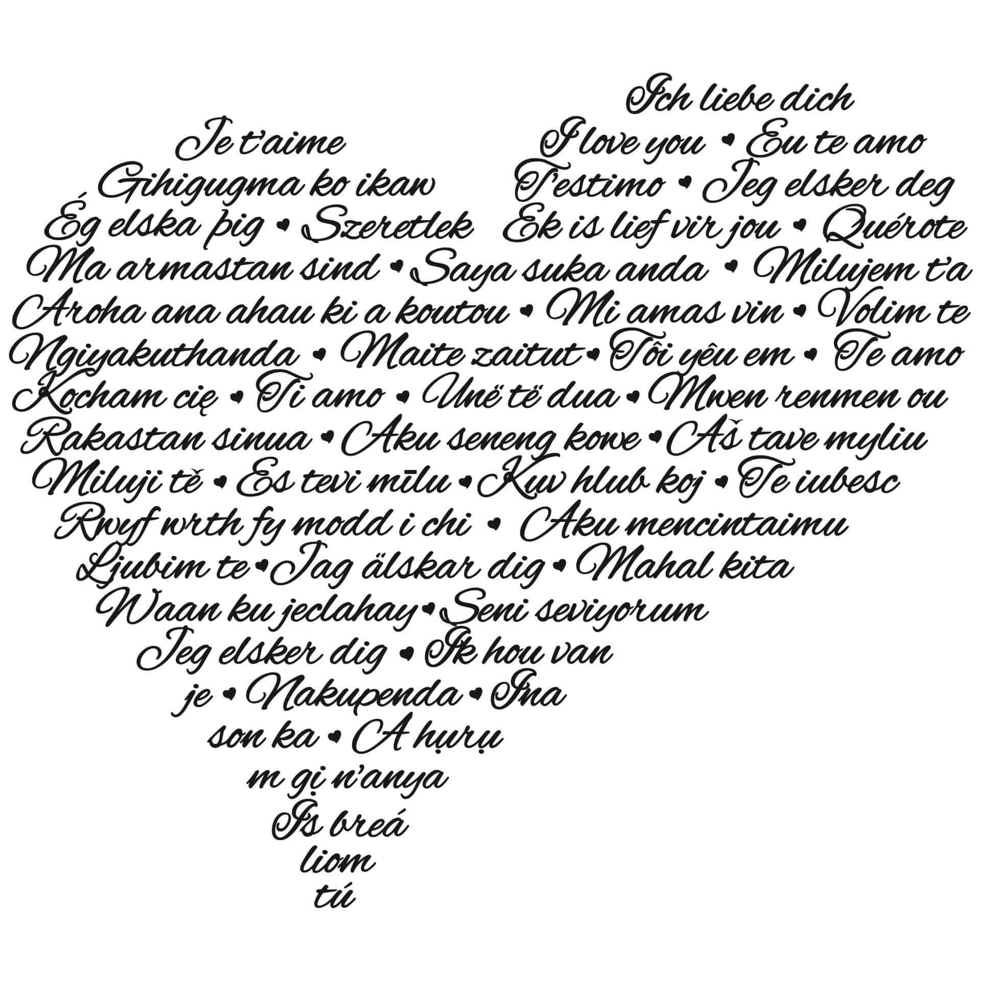 Wandtattoo Ich liebe dich Multikulti