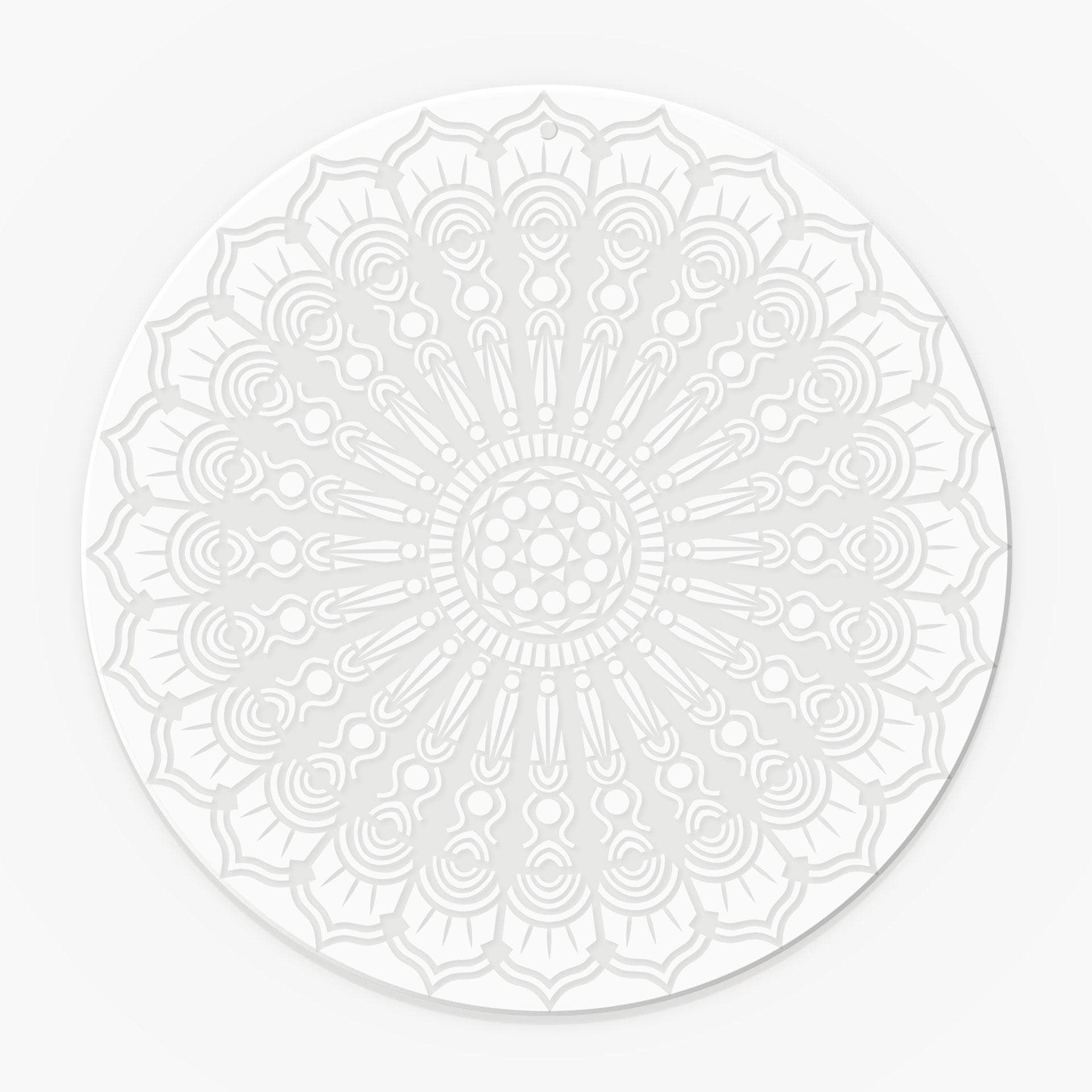 Stampa su acrilico, immagine per finestra da appendere Mandala fiore - rotondo