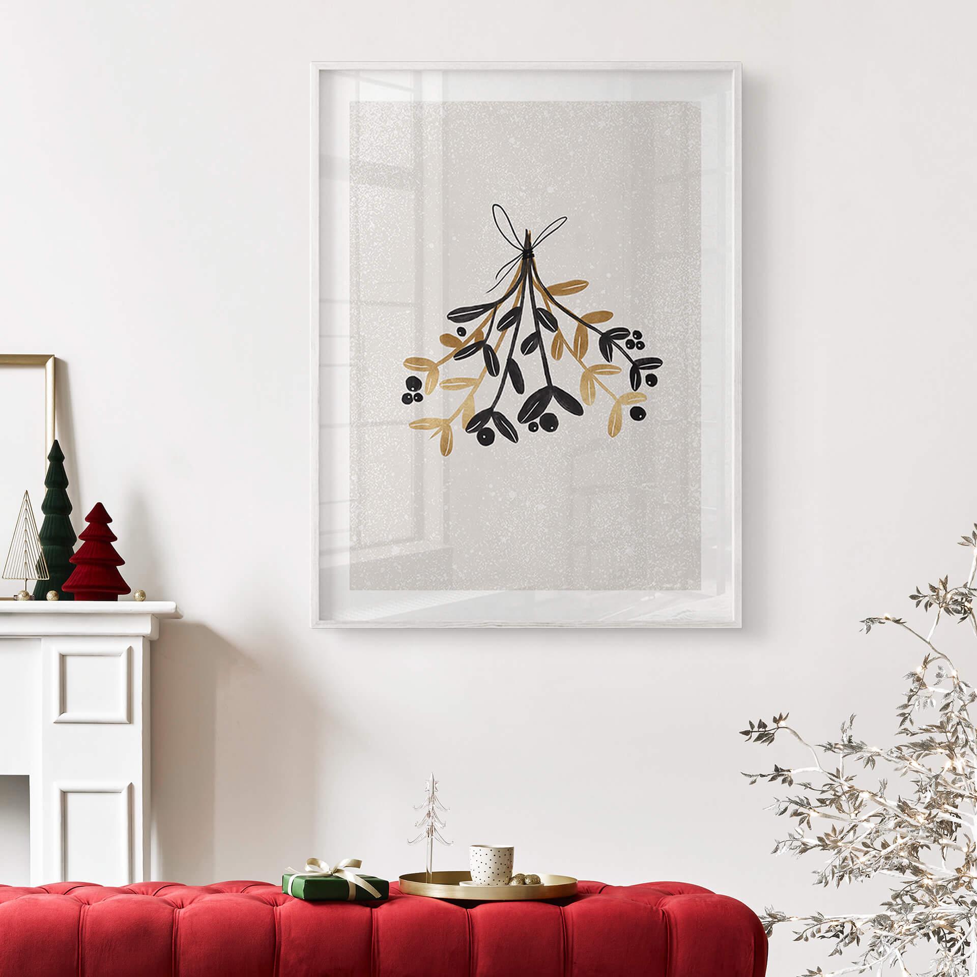 Plakat Orara Studio - Mistletoe in Black and Gold