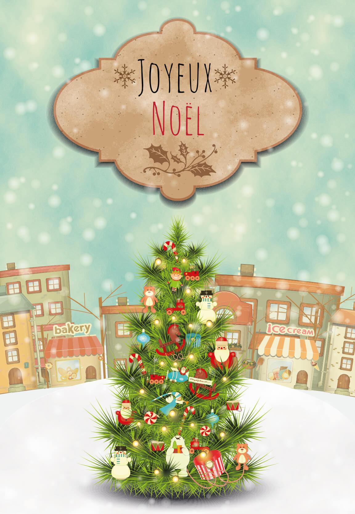 Gutschein Weihnachtsbaum Joyeux Noël