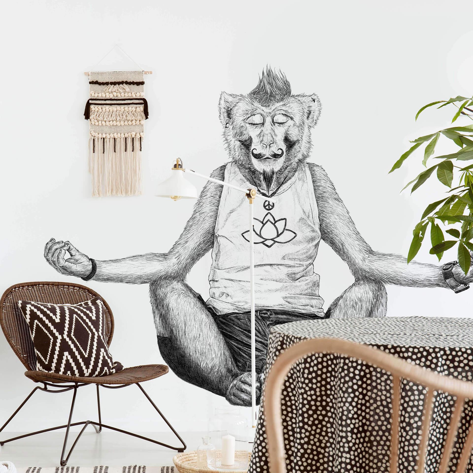 Fototapet - Kools - Monkey Yoga
