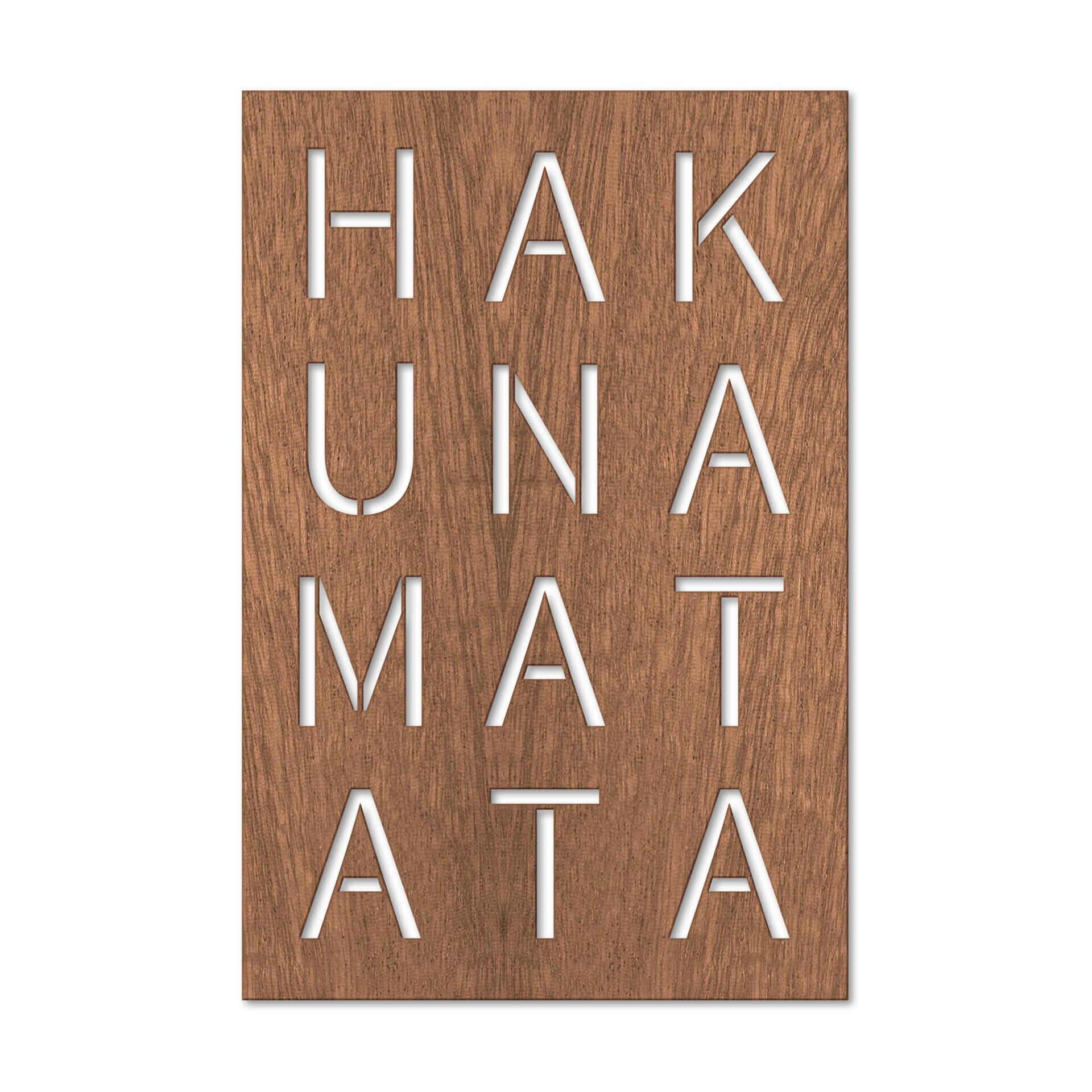 Cuadro decorativo de caoba - Panel Hakuna Matata